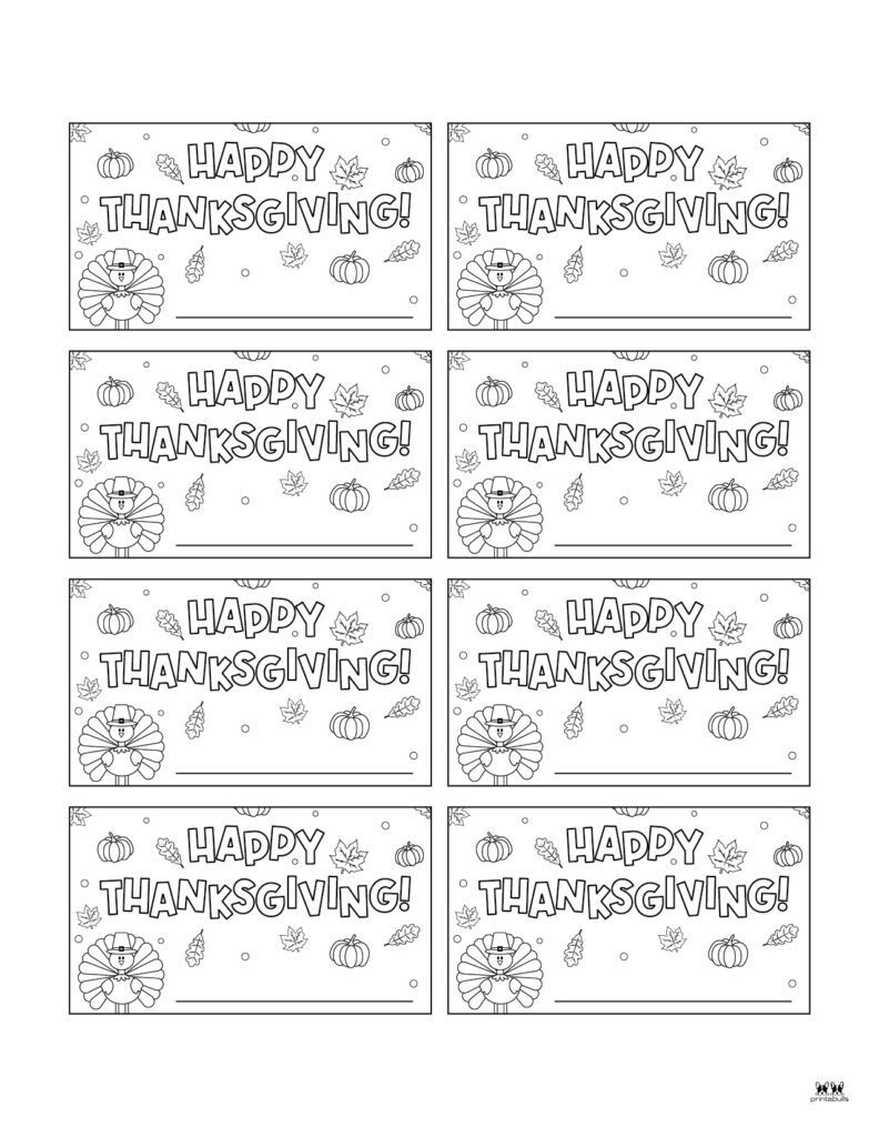 Thanksgiving Place Cards - 15 Free Printable Sets | Printabulls within Free Printable Thanksgiving Place Cards To Color