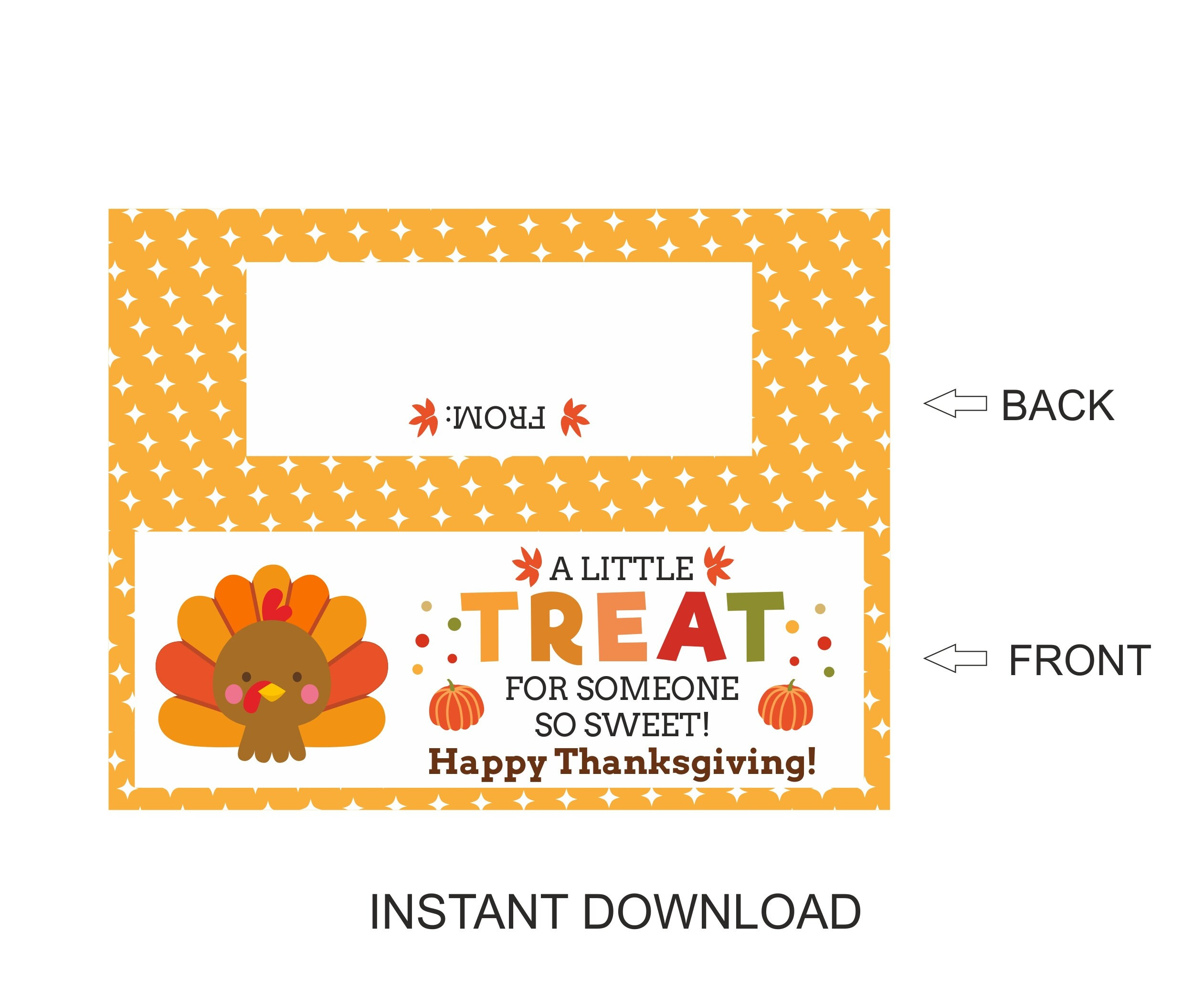 Thanksgiving Treat Bag Topper Printable / Thanksgiving Bag Topper pertaining to Free Printable Thanksgiving Treat Bag Toppers