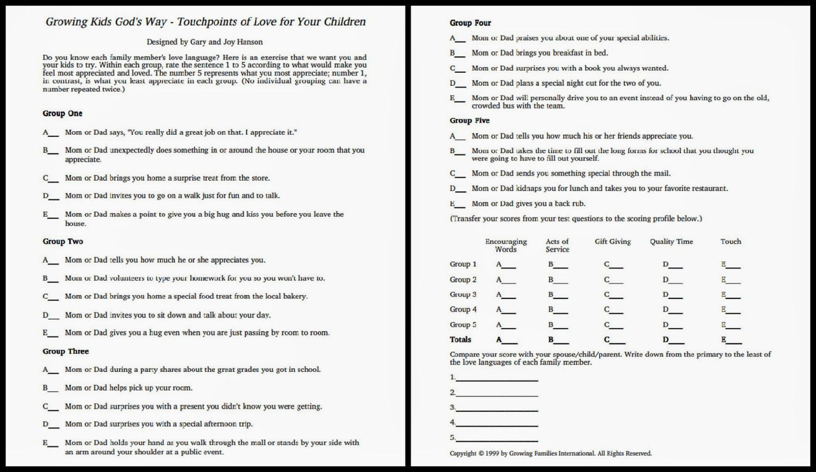 The 5 Love Languages For Children | Love Language Test, 5 Love within Free Printable Love Language Quiz