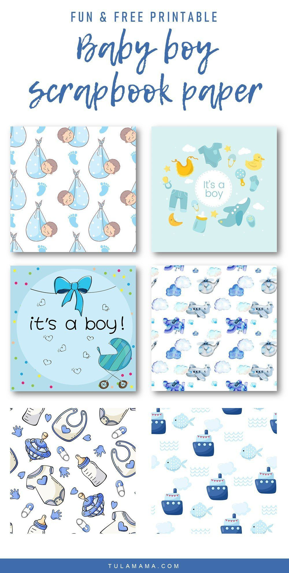 The Cutest Baby Boy Scrapbook Paper | Free Printable | Baby Boy within Free Printable Baby Scrapbook Pages