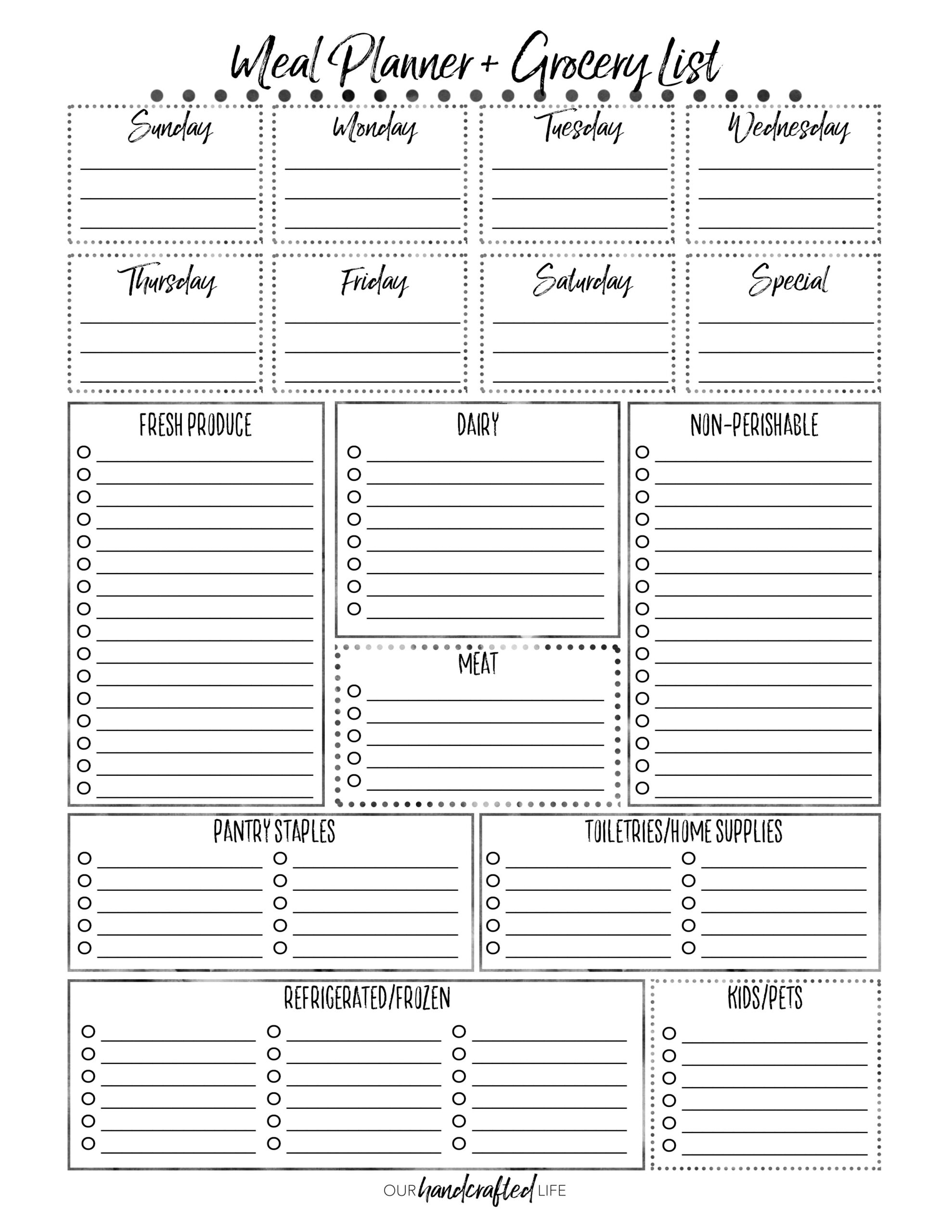 The Most Practical Meal Planner Ever - Our Handcrafted Life regarding Free Printable Menu Planner