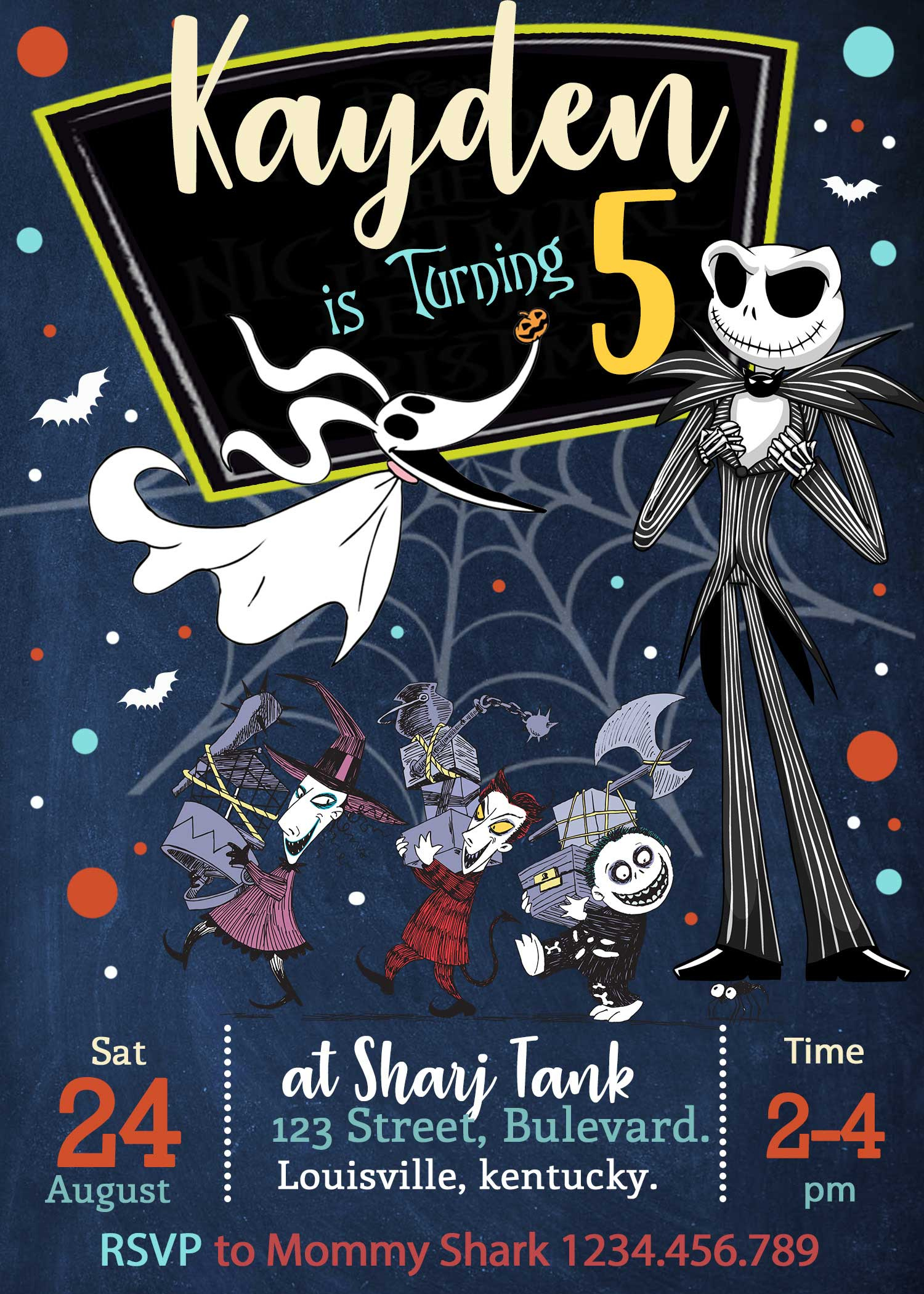 The Nightmare Before Christmas Birthday Invitation pertaining to Free Printable Nightmare Before Christmas Birthday Invitations