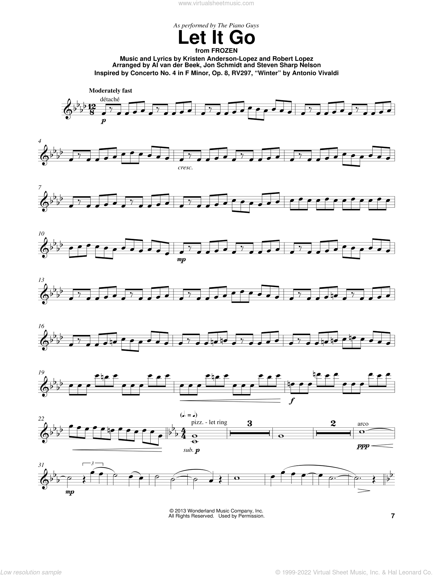 The Piano Guys: Let It Go (From Frozen) Sheet Music For Violin Solo with Let It Go Violin Sheet Music Free Printable