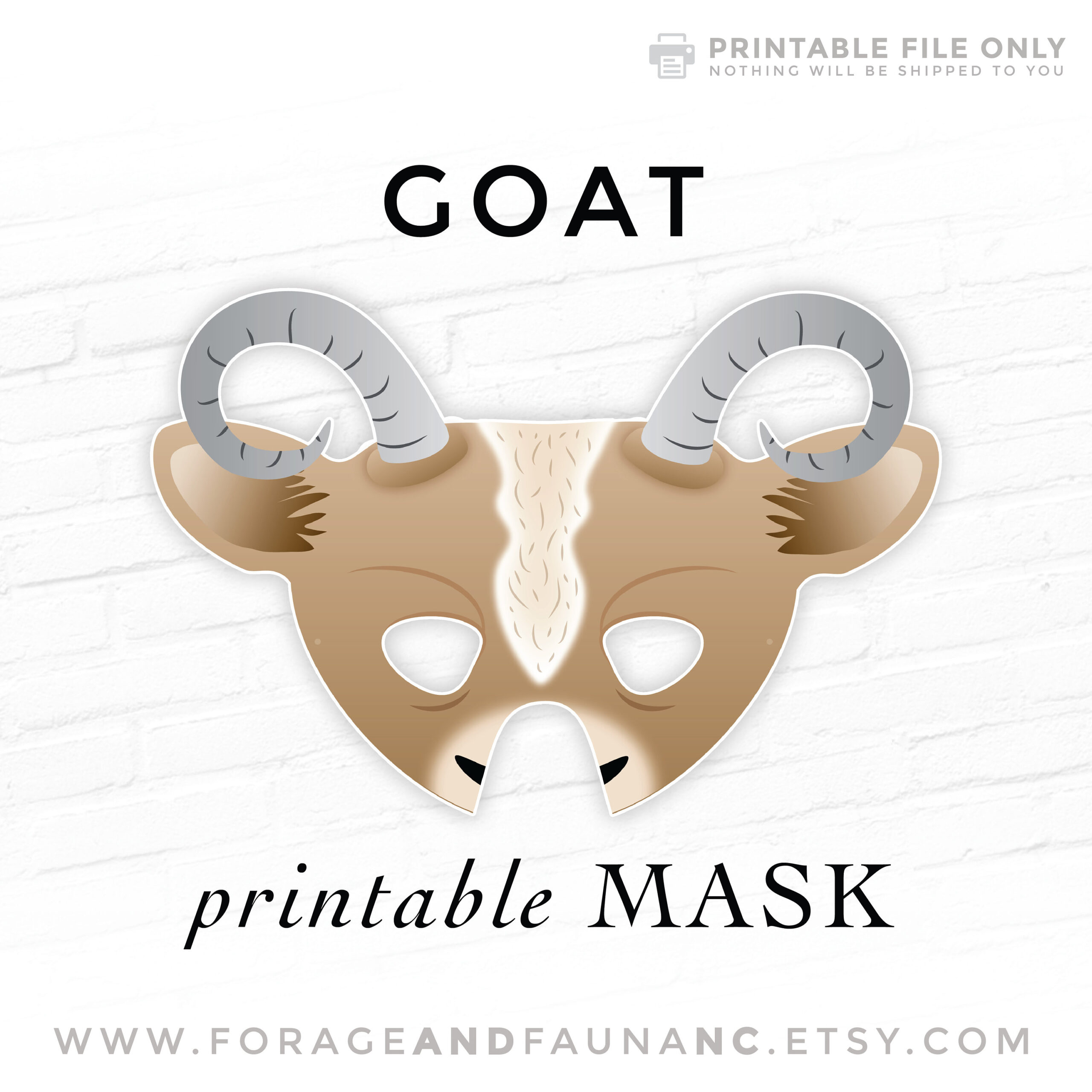 The Three Billy Goat - Etsy pertaining to Three Billy Goats Gruff Masks Printable Free