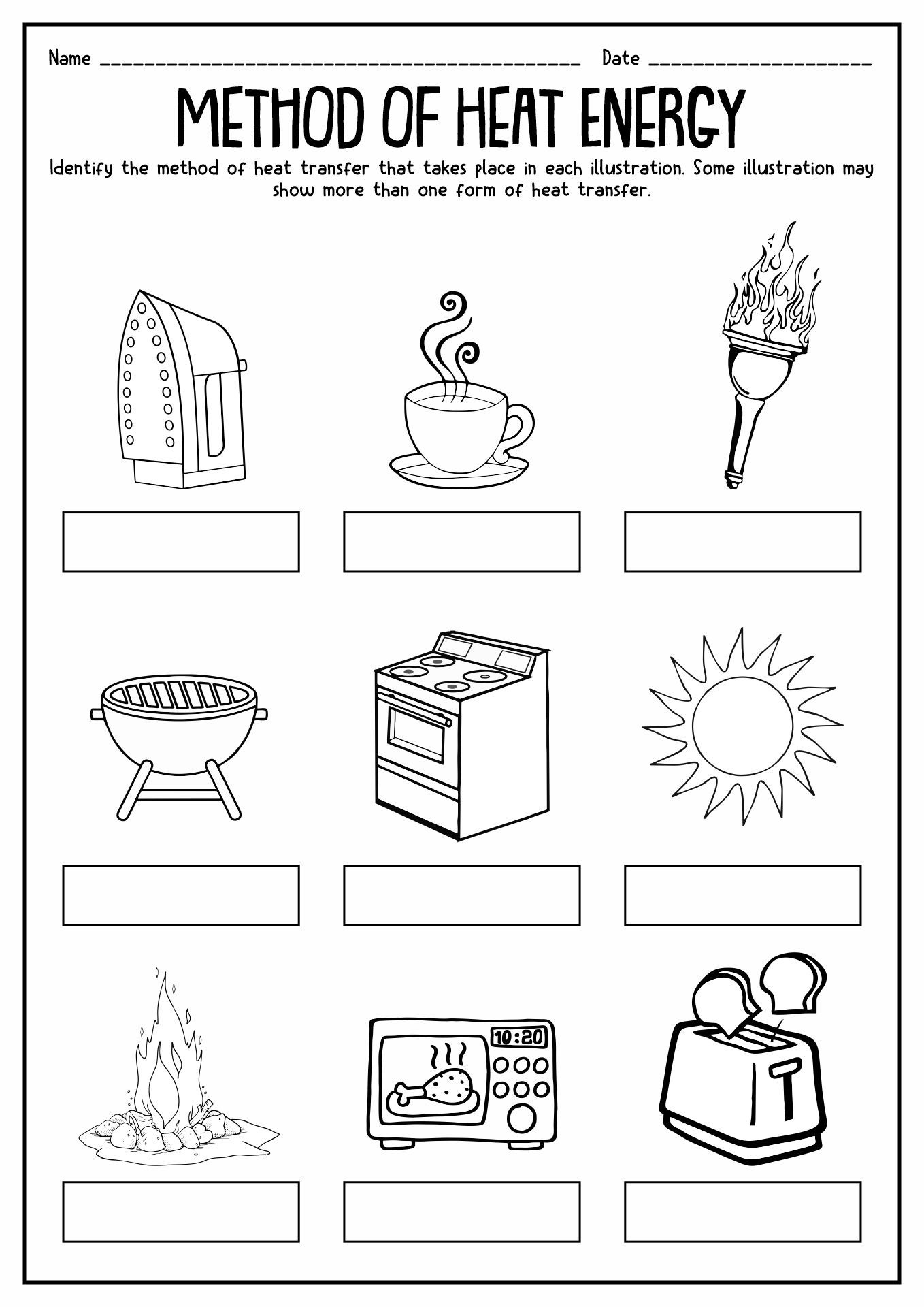 Thermal Energy Transfer Worksheet Answers | Teaching Energy in Free Printable Heat Transfer Worksheets