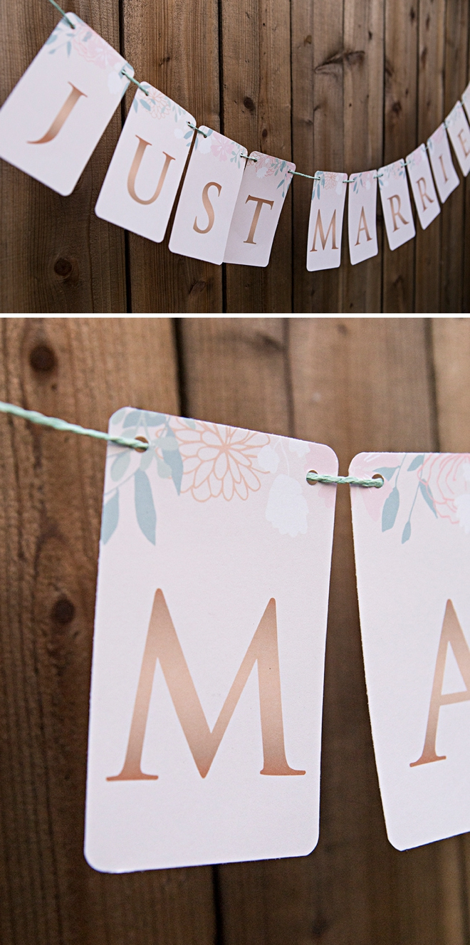 This Free Printable &amp;quot;Just Married&amp;quot; Floral Banner Is So Cute!! inside Just Married Free Printable