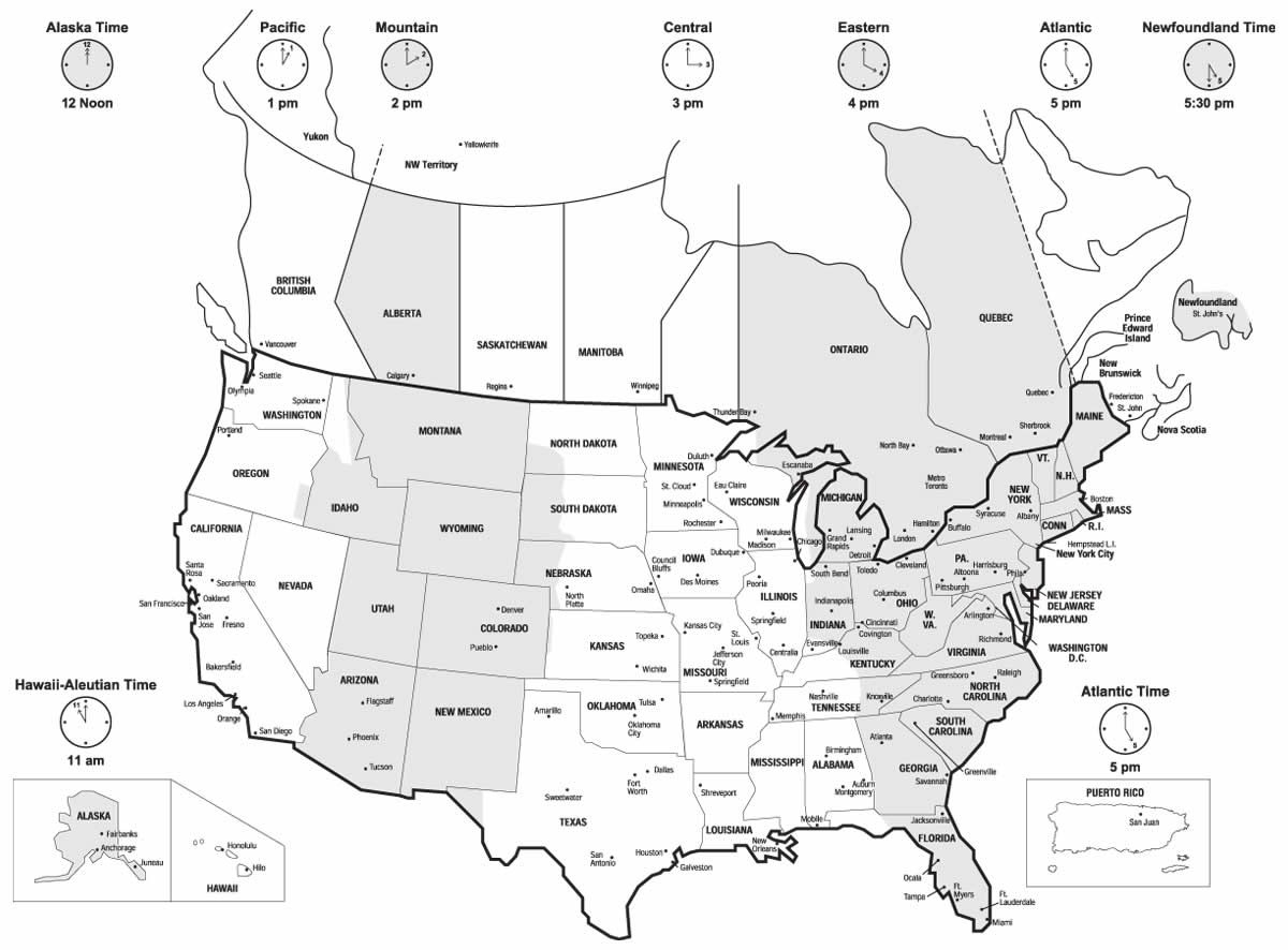 Time Zone Usa &amp;amp; Canada | Time Zone Map, Printable Chart regarding Free Printable Us Timezone Map With State Names