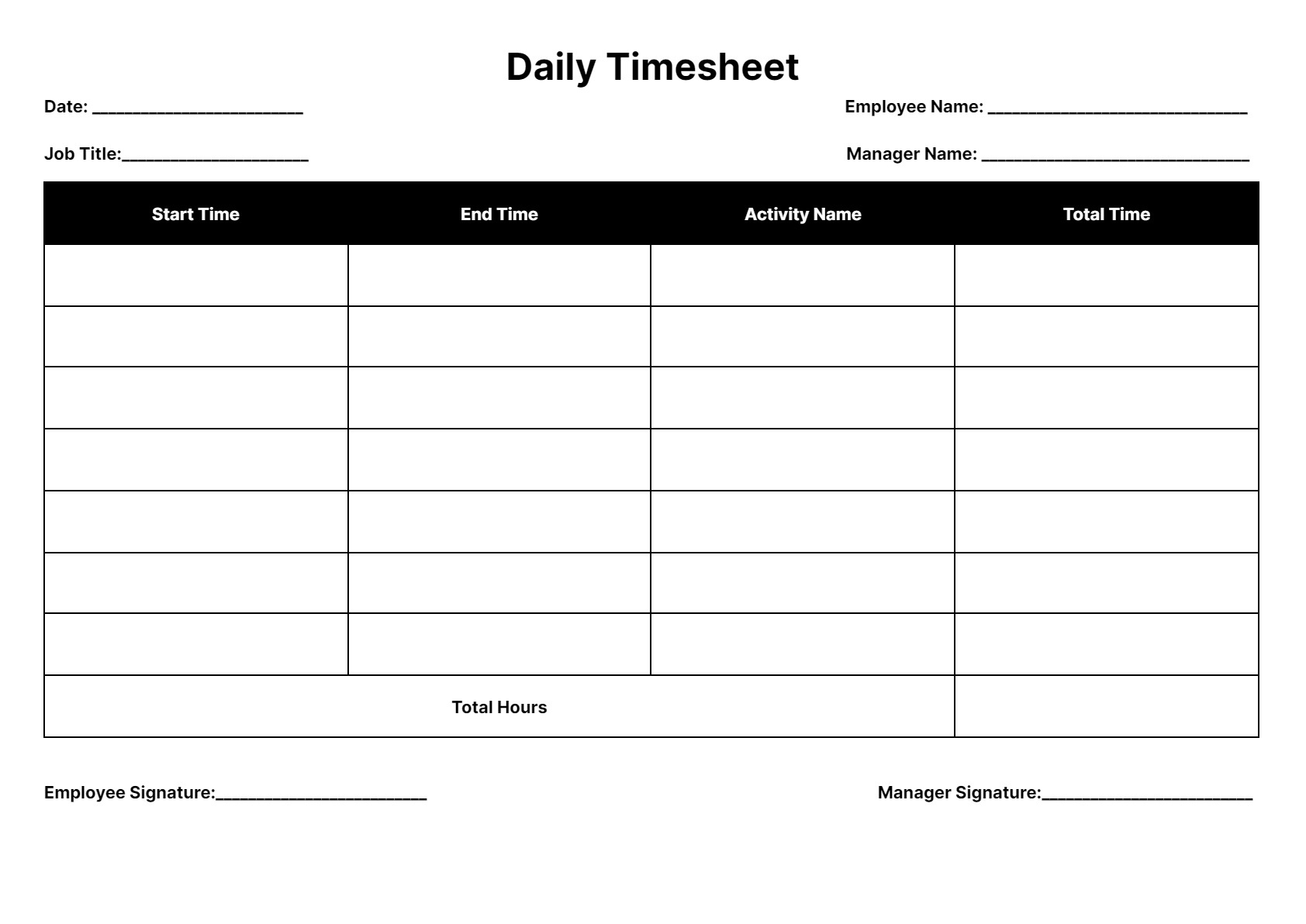 Timesheet Templates: Download &amp;amp; Print For Free! intended for Free Printable Time Tracking Sheets