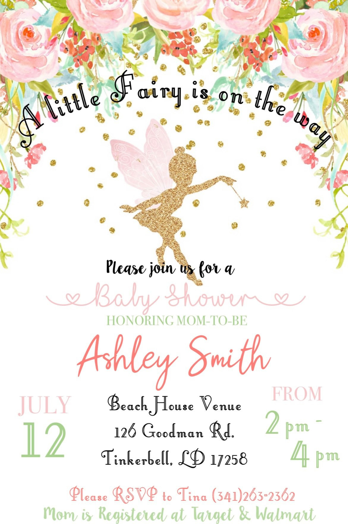 Tinkerbell Baby Shower Invitation pertaining to Free Printable Tinkerbell Baby Shower Invitations