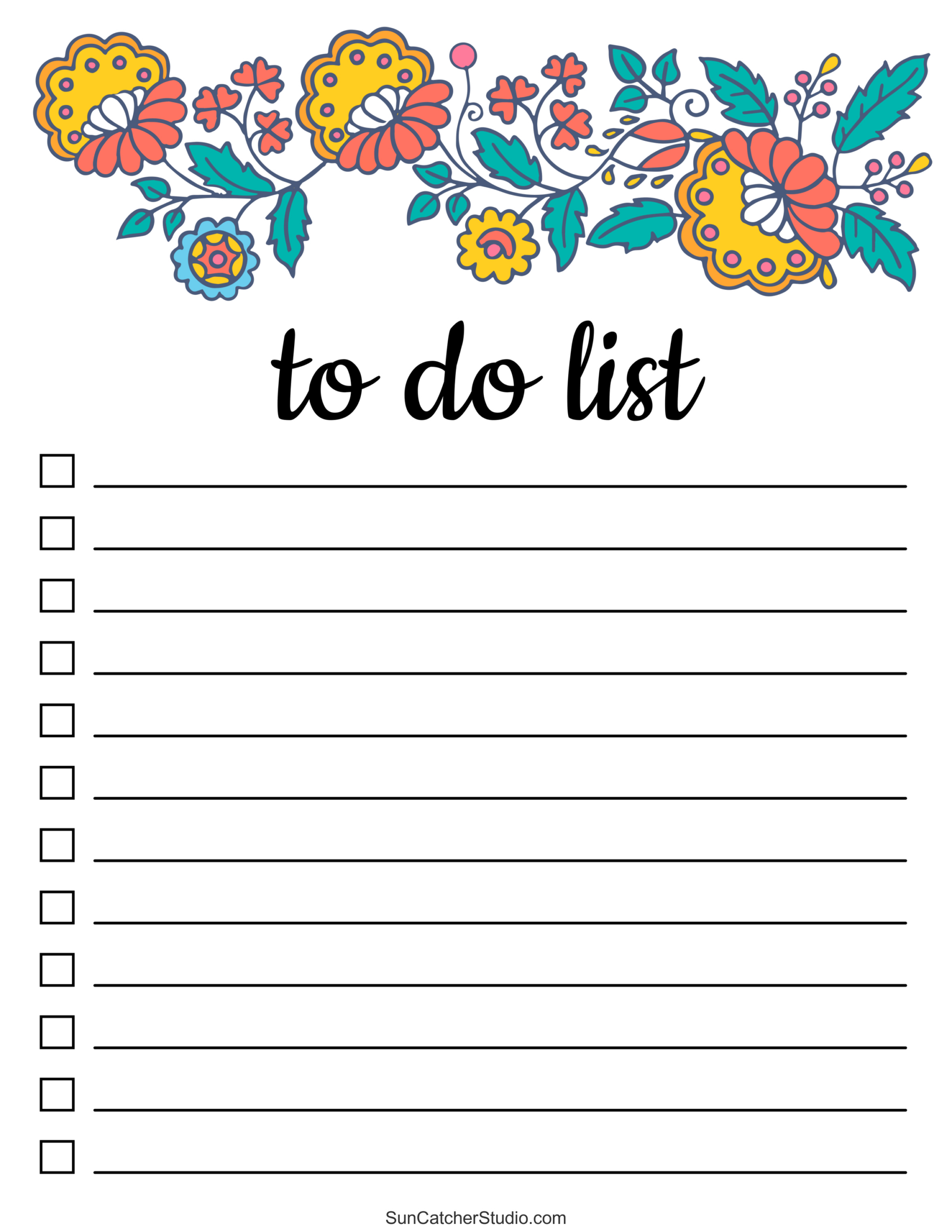 To Do List (Free Printable Pdf Templates) – Things To Do – Diy in Free Printable To Do Charts