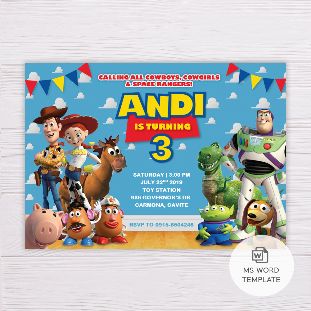 Toy Story Invitation Template - Dgtally in Free Printable Toy Story 3 Birthday Invitations