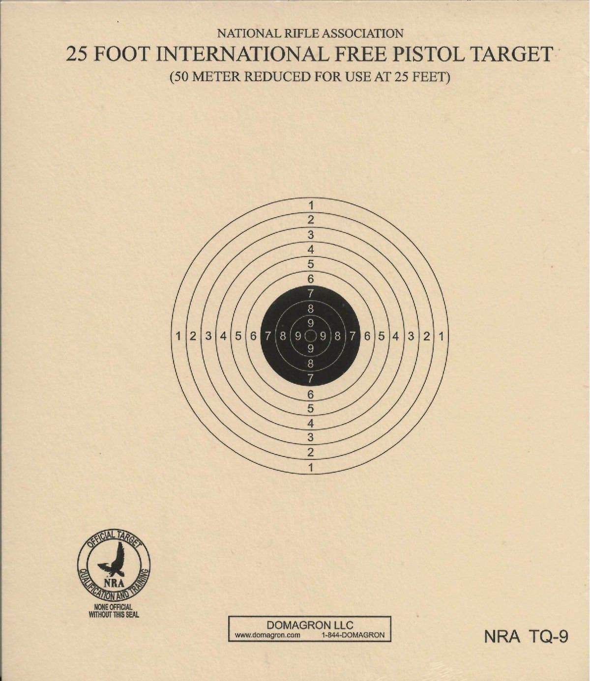 Tq-9 – 25 Foot International Free Pistol Target Official Nra intended for Free Printable Nra 25 Targets