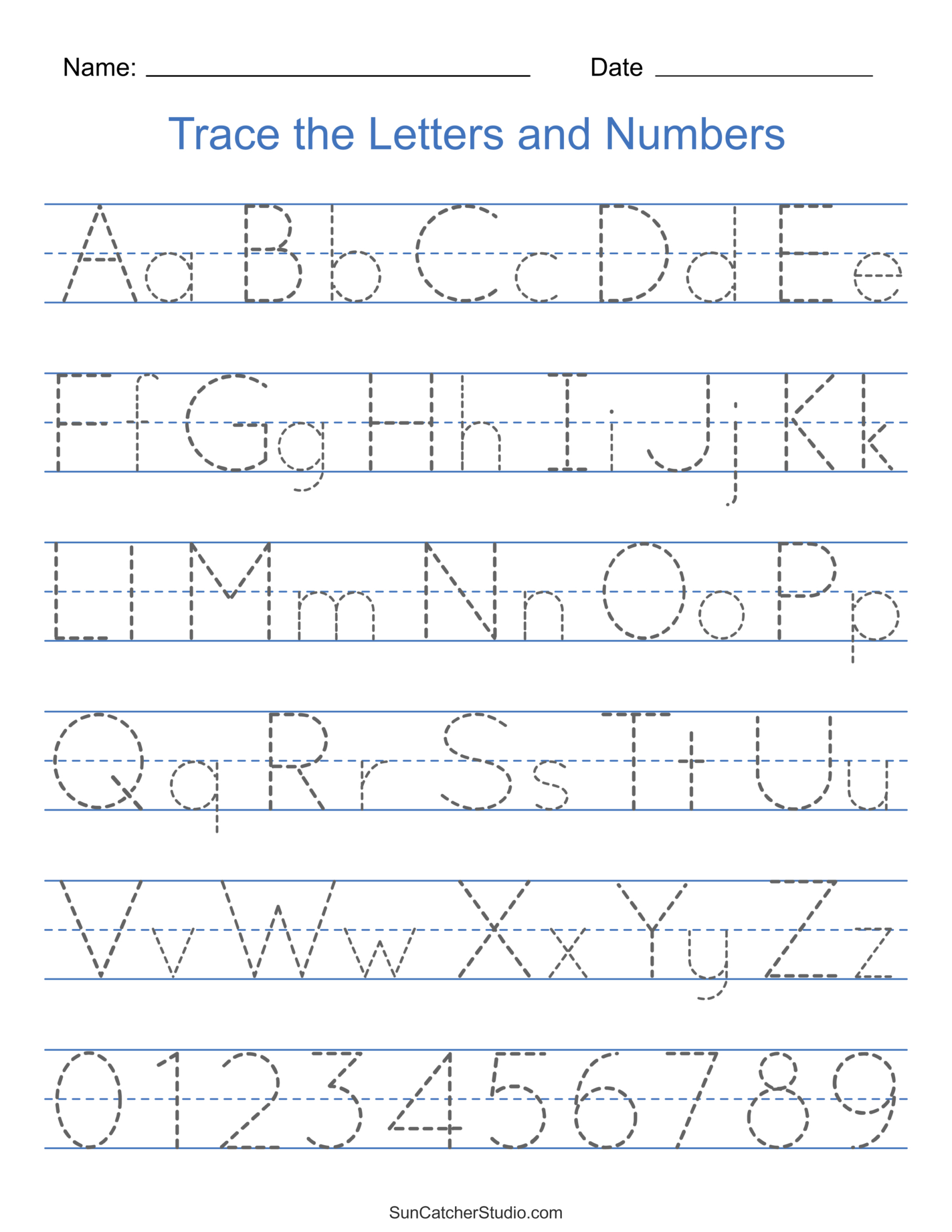 Tracing Alphabet Letters (Printable Handwriting Worksheets) – Diy for Free Printable Preschool Worksheets Tracing Letters