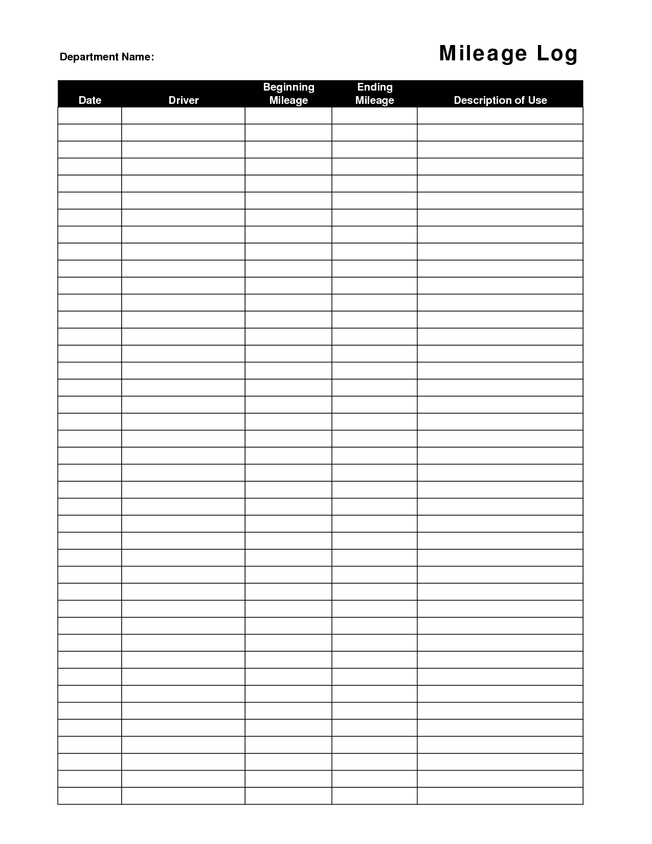 Truck Driver Expense Spreadsheet inside Free Printable Mileage Log