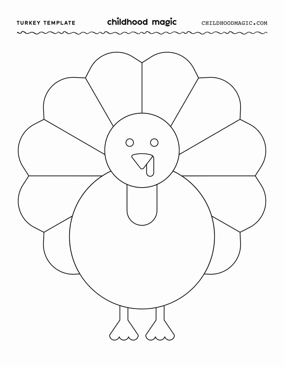 Turkey Template - Childhood Magic intended for Free Printable Turkey