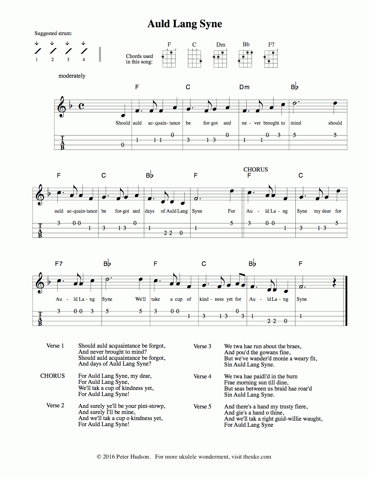 Ukulele Sheet Music - Theuke inside Free Printable Ukulele Songs