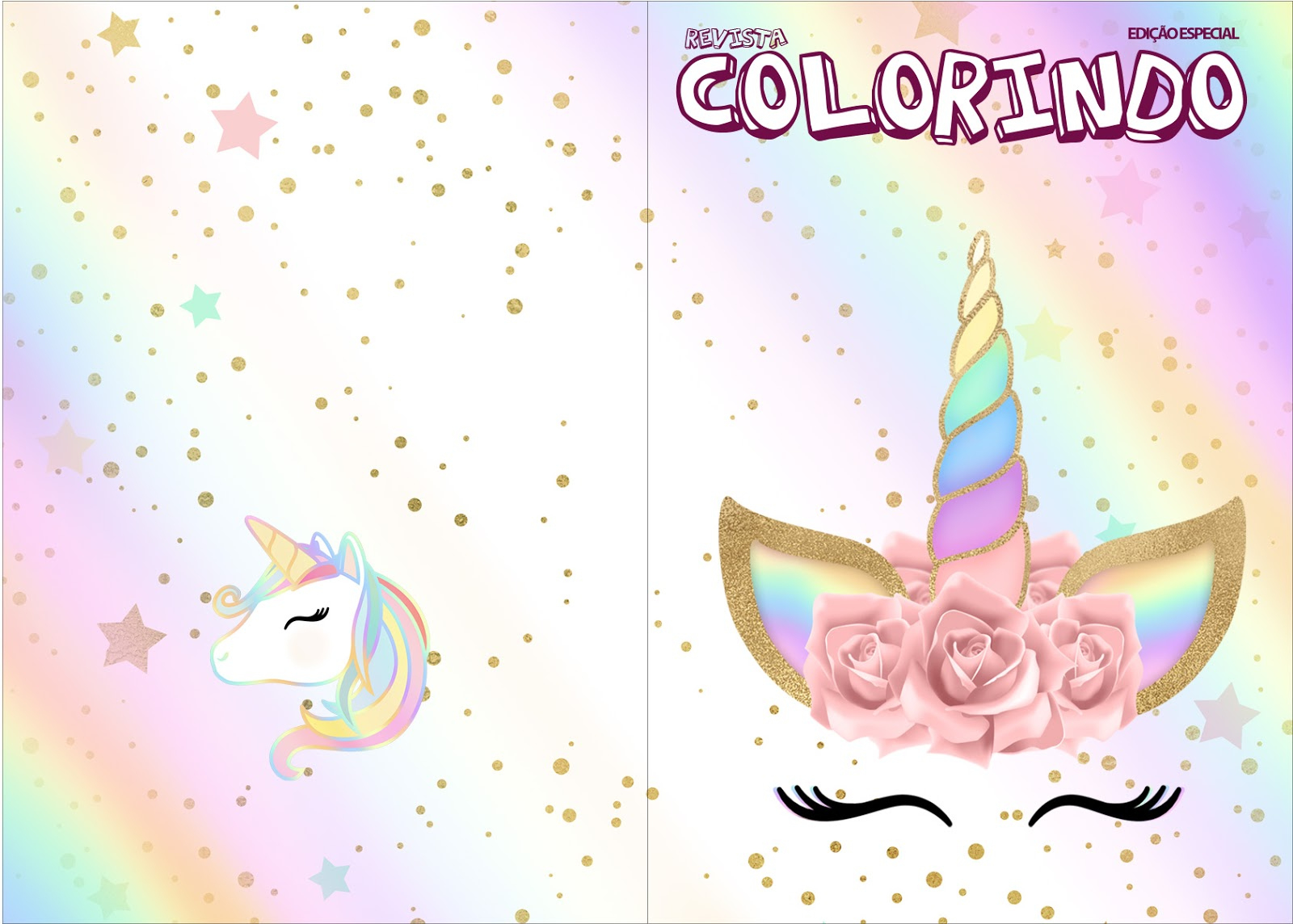 Unicorn And Rainbow: Free Party Printables. - Oh My Fiesta! In English for Free Unicorn Birthday Printables