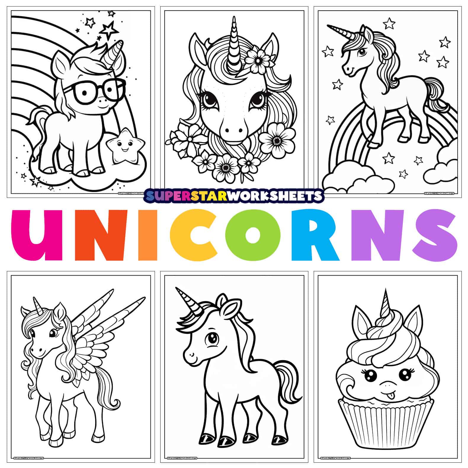 Unicorn Coloring Pages - Superstar Worksheets pertaining to Free Printable Unicorn Coloring Pages