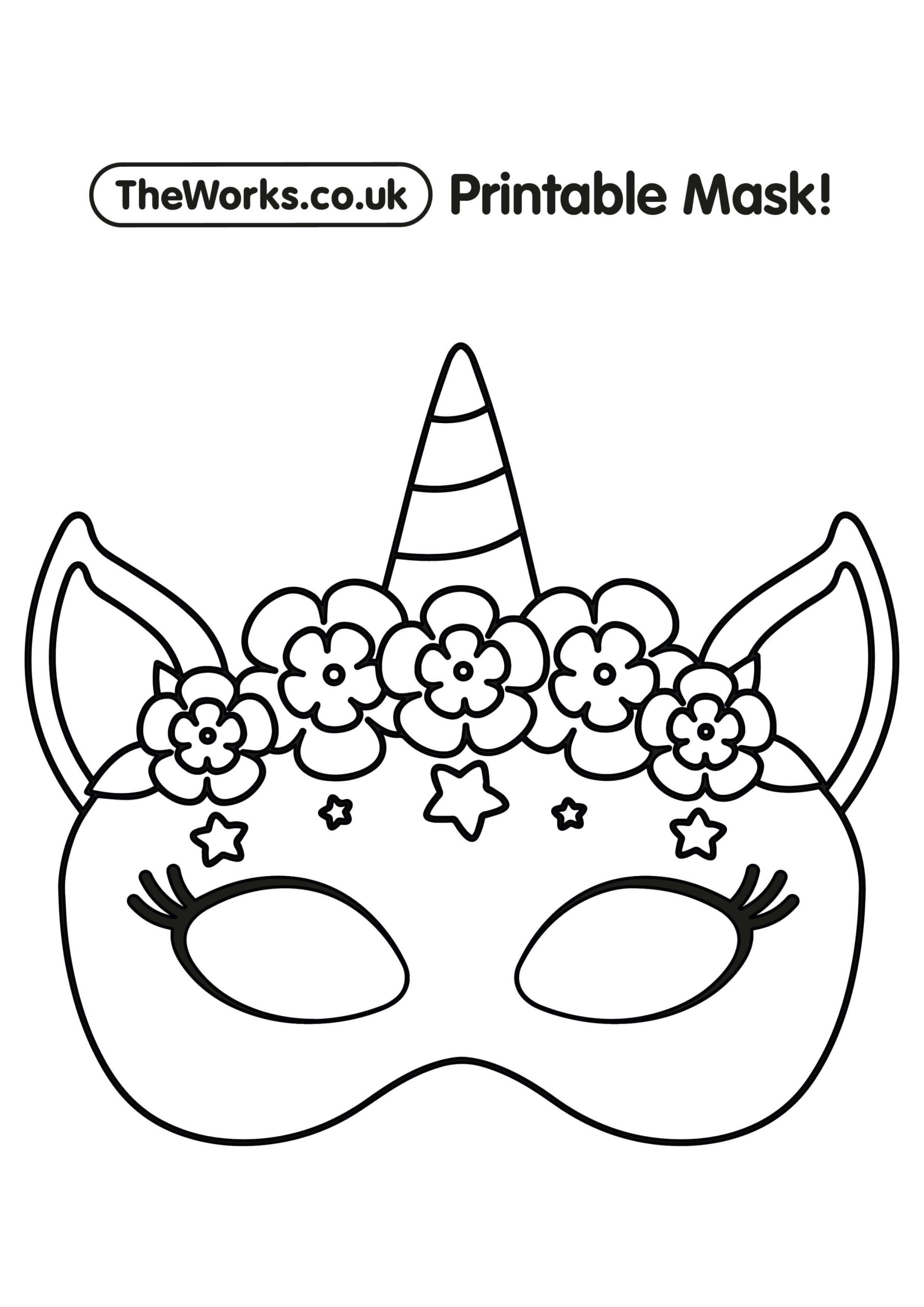 Unicorn Mask Printable (For Coloring) - Paper Crafthappy Paper for Free Printable Unicorn Mask