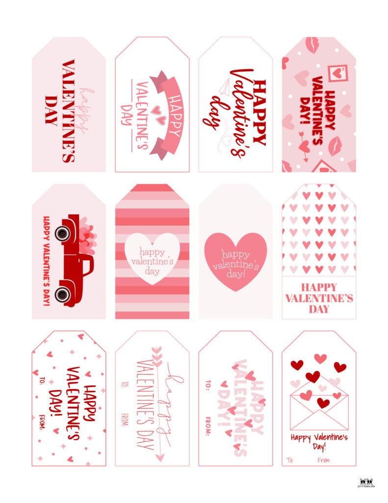 Valentine Tags - 300 Free Printable Tags | Printabulls throughout Free Printable Valentines Day Tags