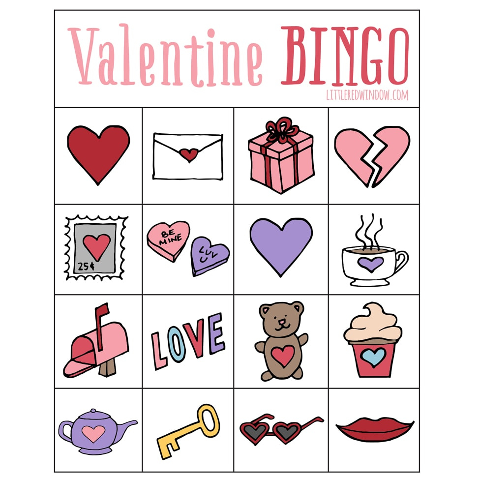 Valentine&amp;#039;S Bingo - Free Printable - Little Red Window intended for Valentine Bingo Free Printable