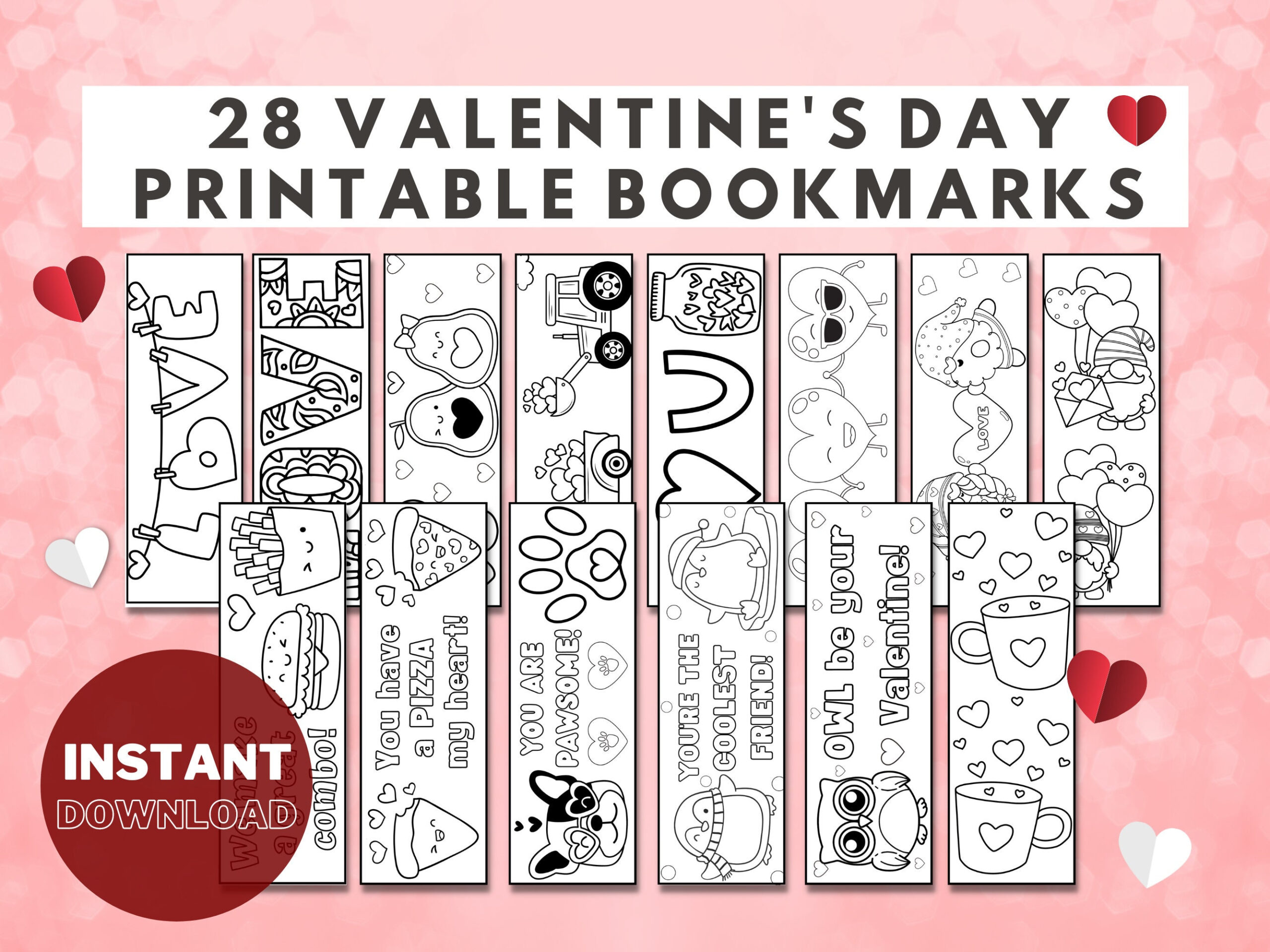 Valentine&amp;#039;S Day Bookmarks For Kids, Printable Valentine&amp;#039;S Day regarding Free Printable Valentine Bookmarks