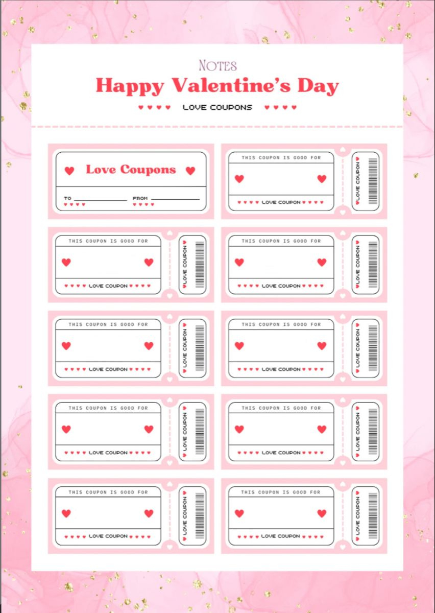 Valentine&amp;#039;S Day Coupons In 2024 | Love Coupons, Coupons For pertaining to Free Printable Love Certificates for Him