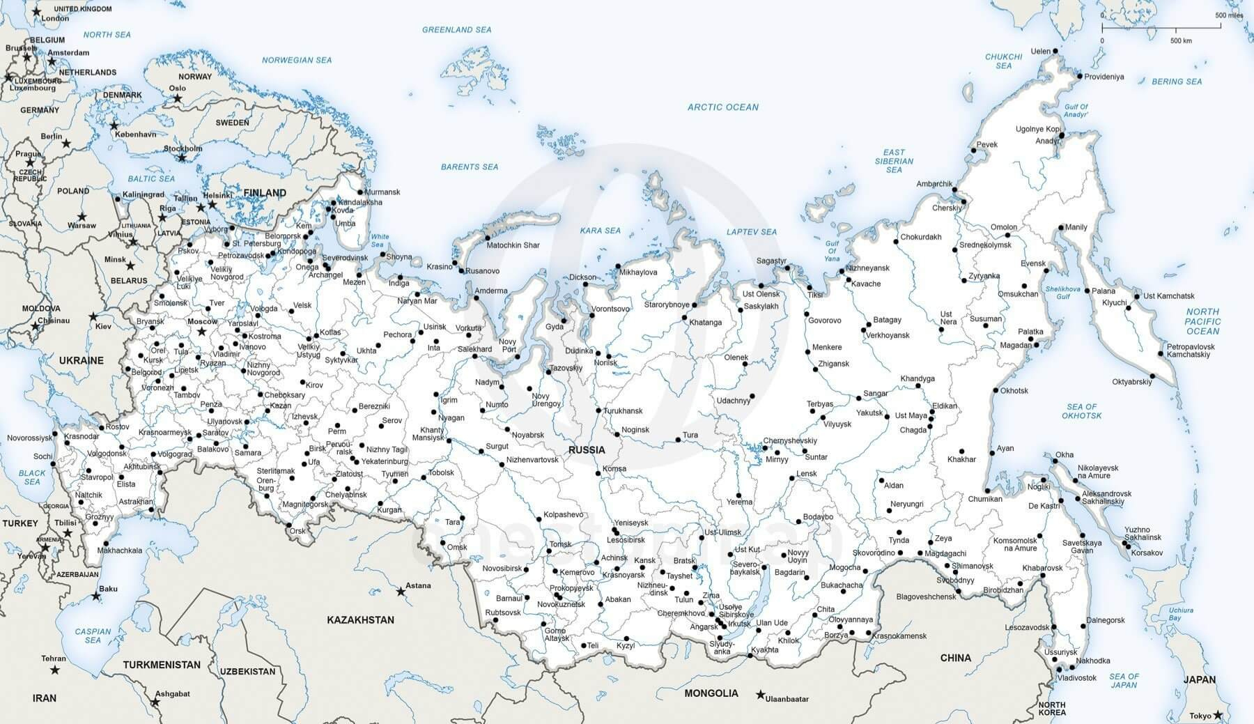 Vector Map Of Russia Political | One Stop Map pertaining to Free Printable Map of Russia