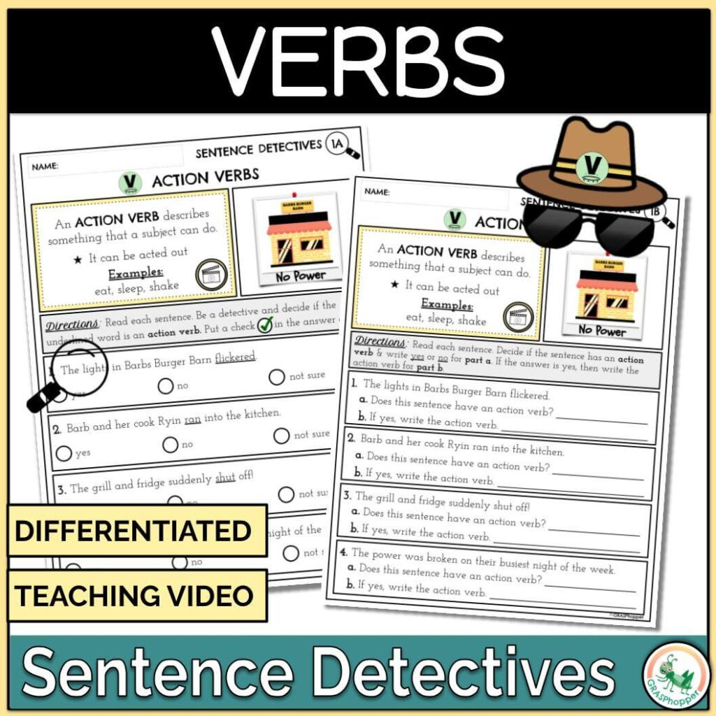 Verbs In A Sentence: Helping, Linking, And Action Verbs Resource with Free Printable Linking Verbs Worksheets