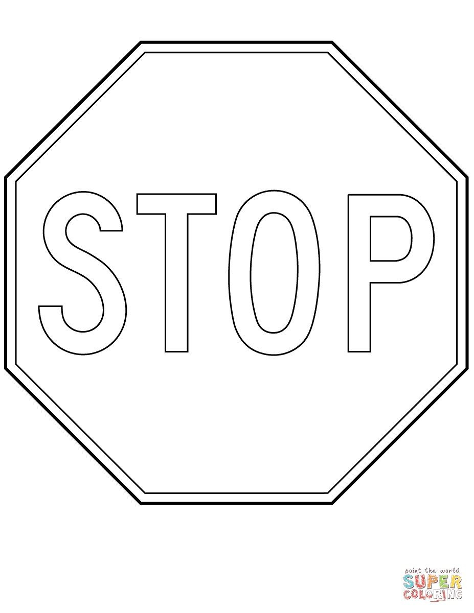 Vibrant Stop Sign Coloring Page with Free Printable Stop Sign to Color