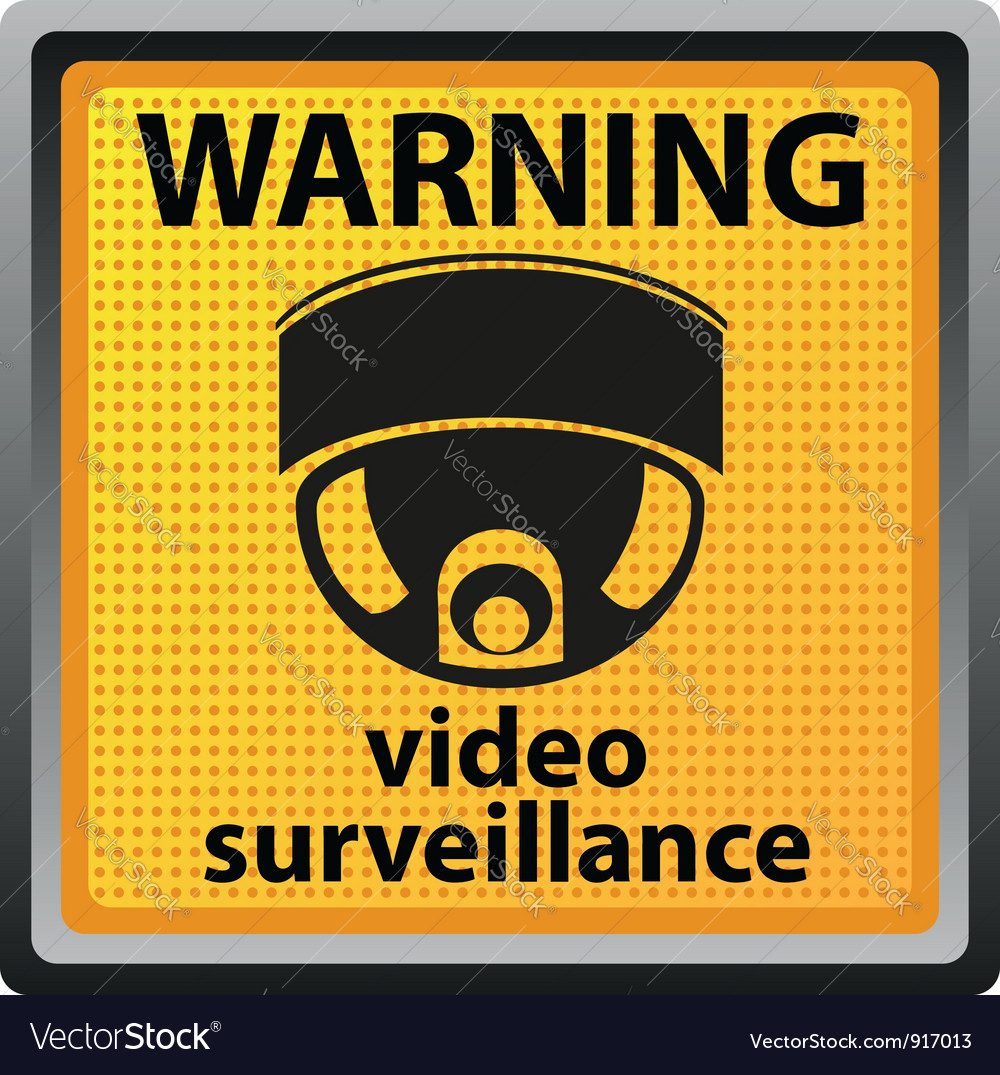 Video Surveillance Camera 03 Royalty Free Vector Image regarding Printable Video Surveillance Signs Free