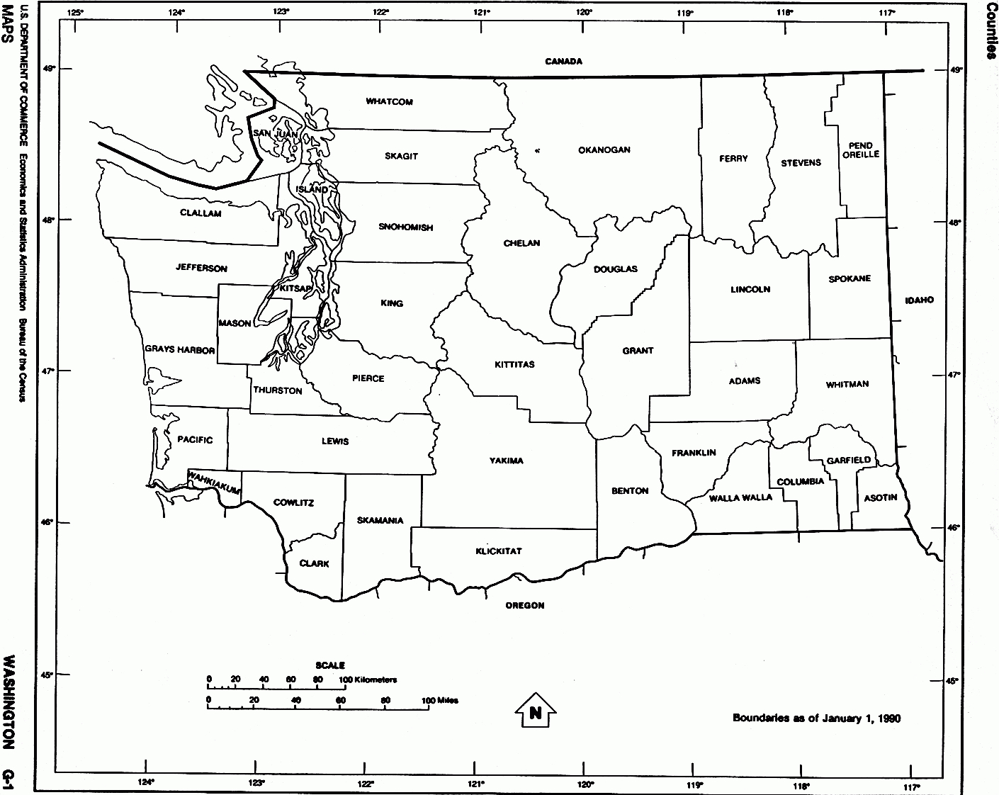 Washington Free Map intended for Free Printable Map Of Washington State