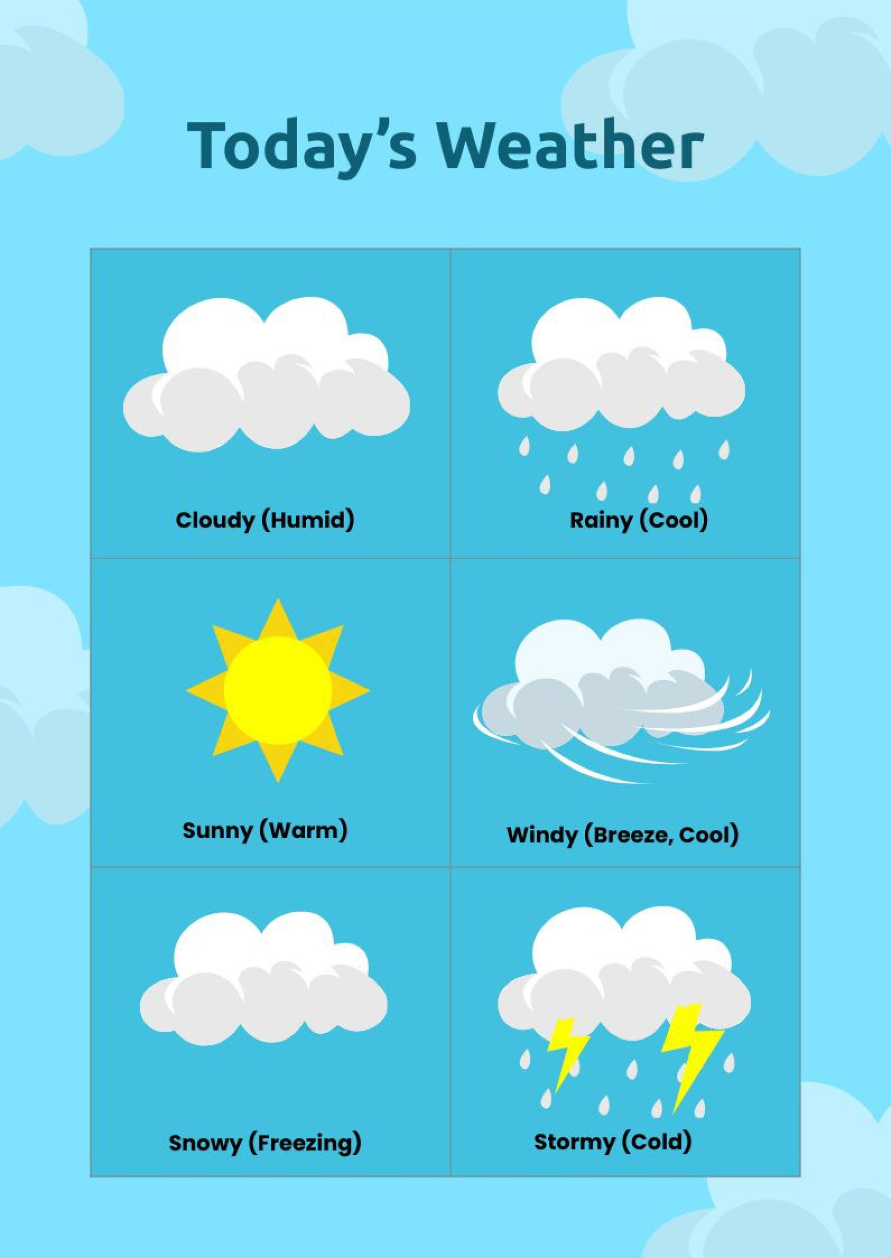 Weather Chart For Kids In Illustrator, Pdf - Download | Template in Free Printable Weather Chart For Preschool