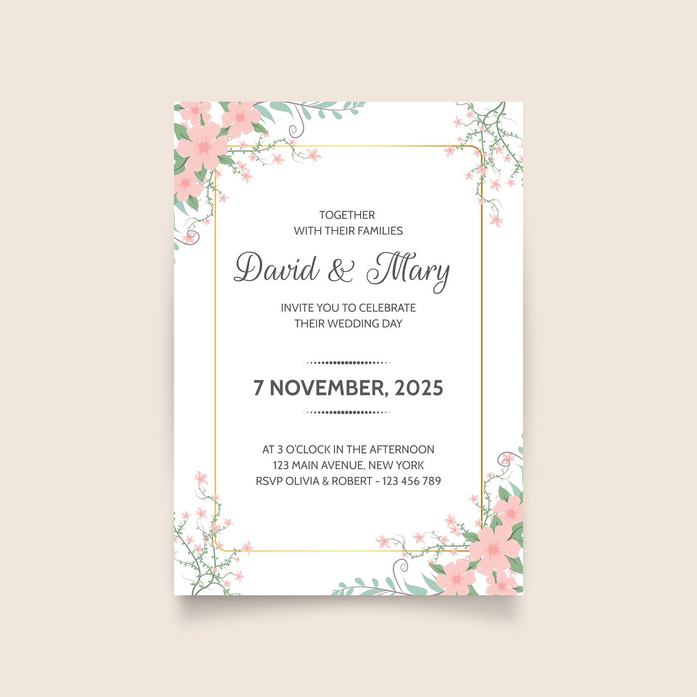 Wedding Invitation Template Free Download :: Behance throughout Printable Invitation Templates Free Download