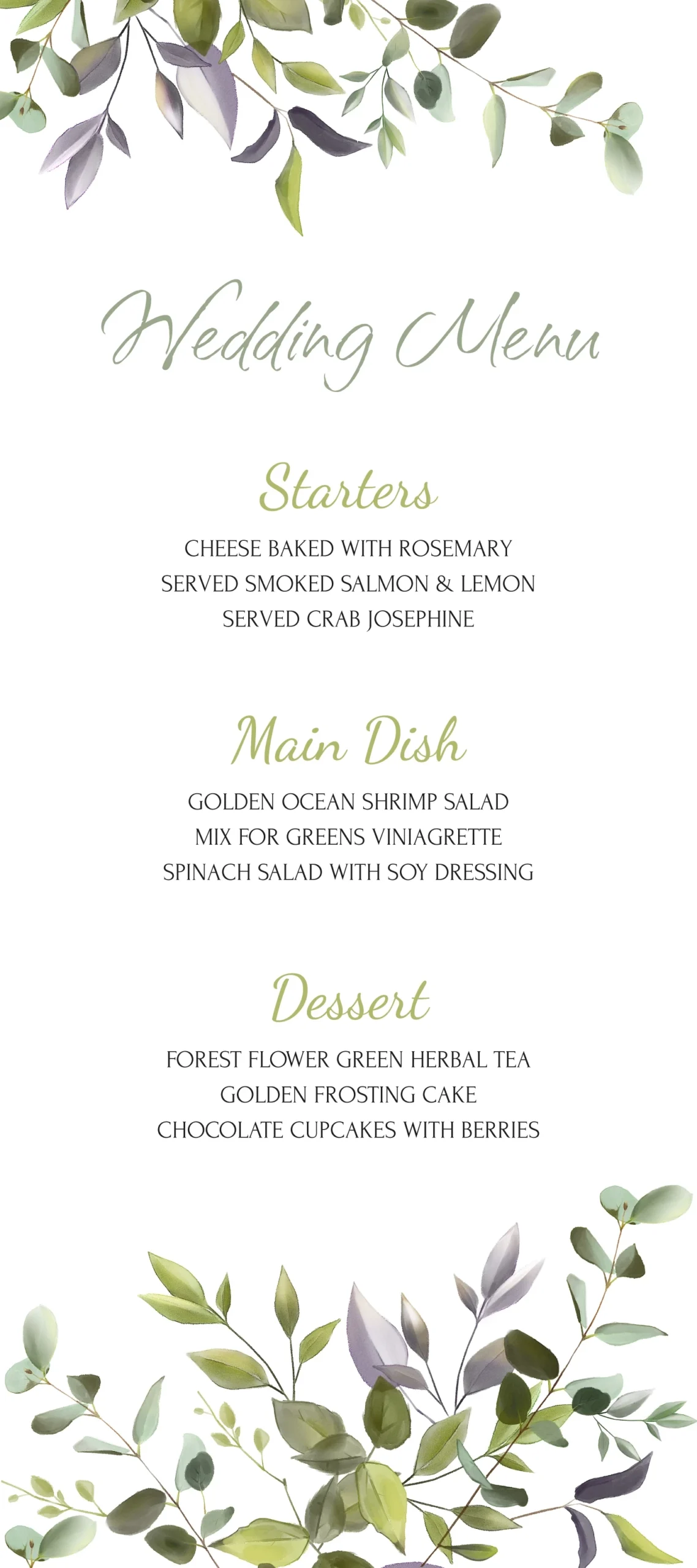 Wedding Menu Card Free Google Docs Template - Gdoc.io with Free Printable Wedding Menu Card Templates