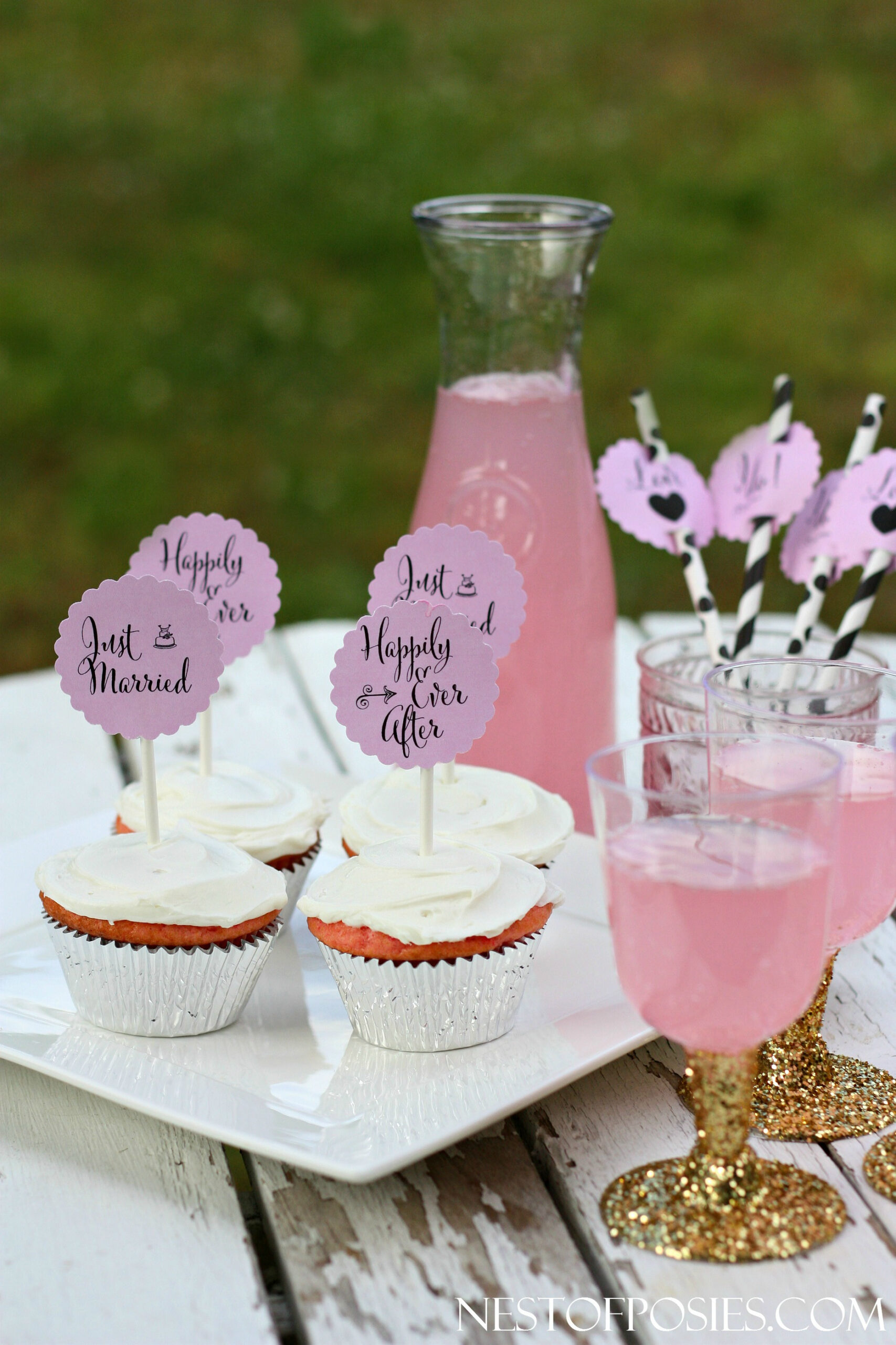 Wedding Or Bridal Shower Cupcake Toppers inside Free Printable Cupcake Toppers Bridal Shower