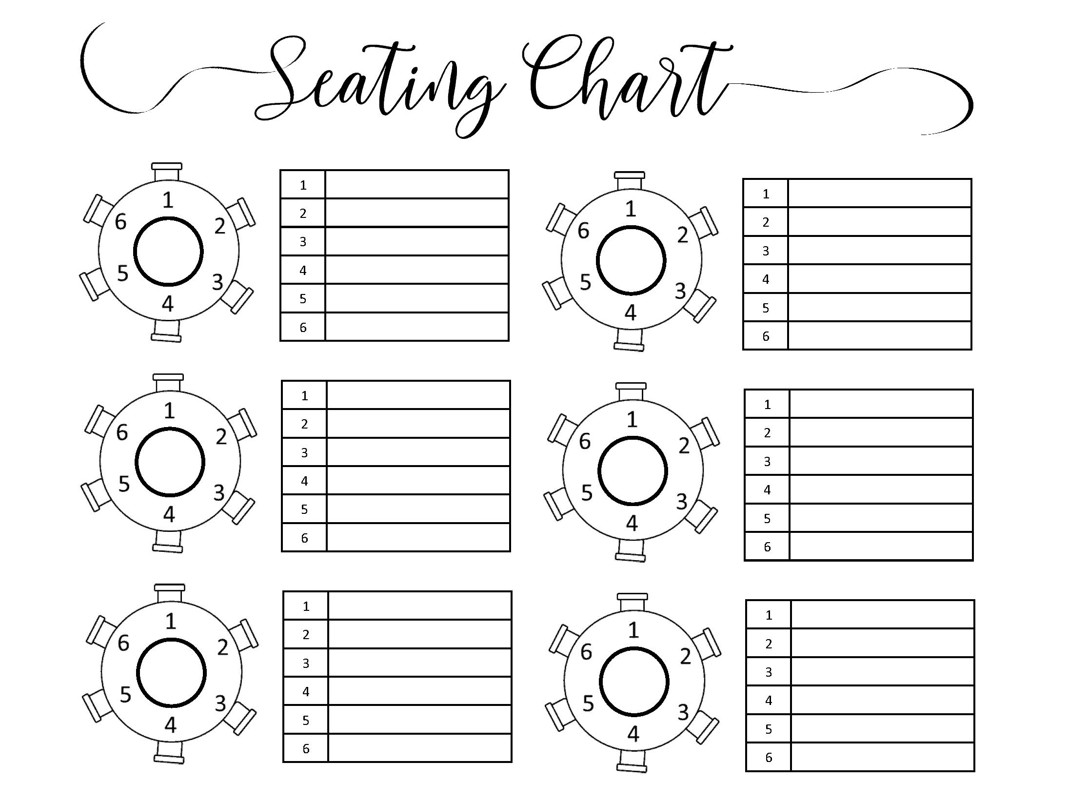 Wedding Seating Chart | Typeable Pdf, Word, Excel in Free Printable Wedding Seating Plan