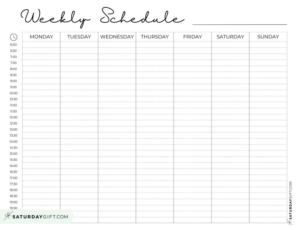 Weekly Planner Printable - 39 Cute Free Weekly Calendar Templates in Free Printable Blank Weekly Schedule