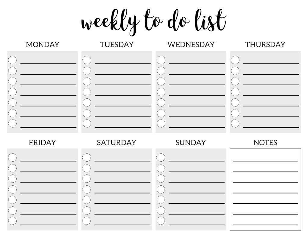 Weekly To Do List Printable Checklist Template | Paper Trail Design pertaining to Weekly to Do List Free Printable