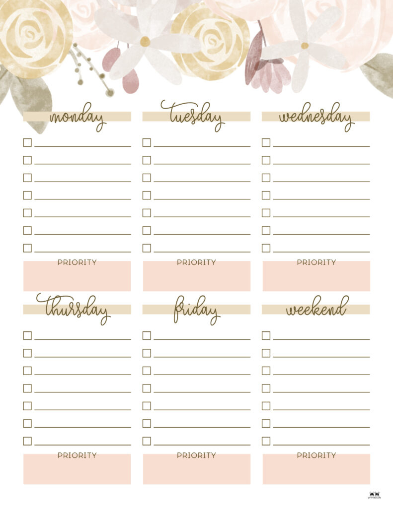 Weekly To Do List Printables - 15 Free Lists | Printabulls for Weekly to Do List Free Printable