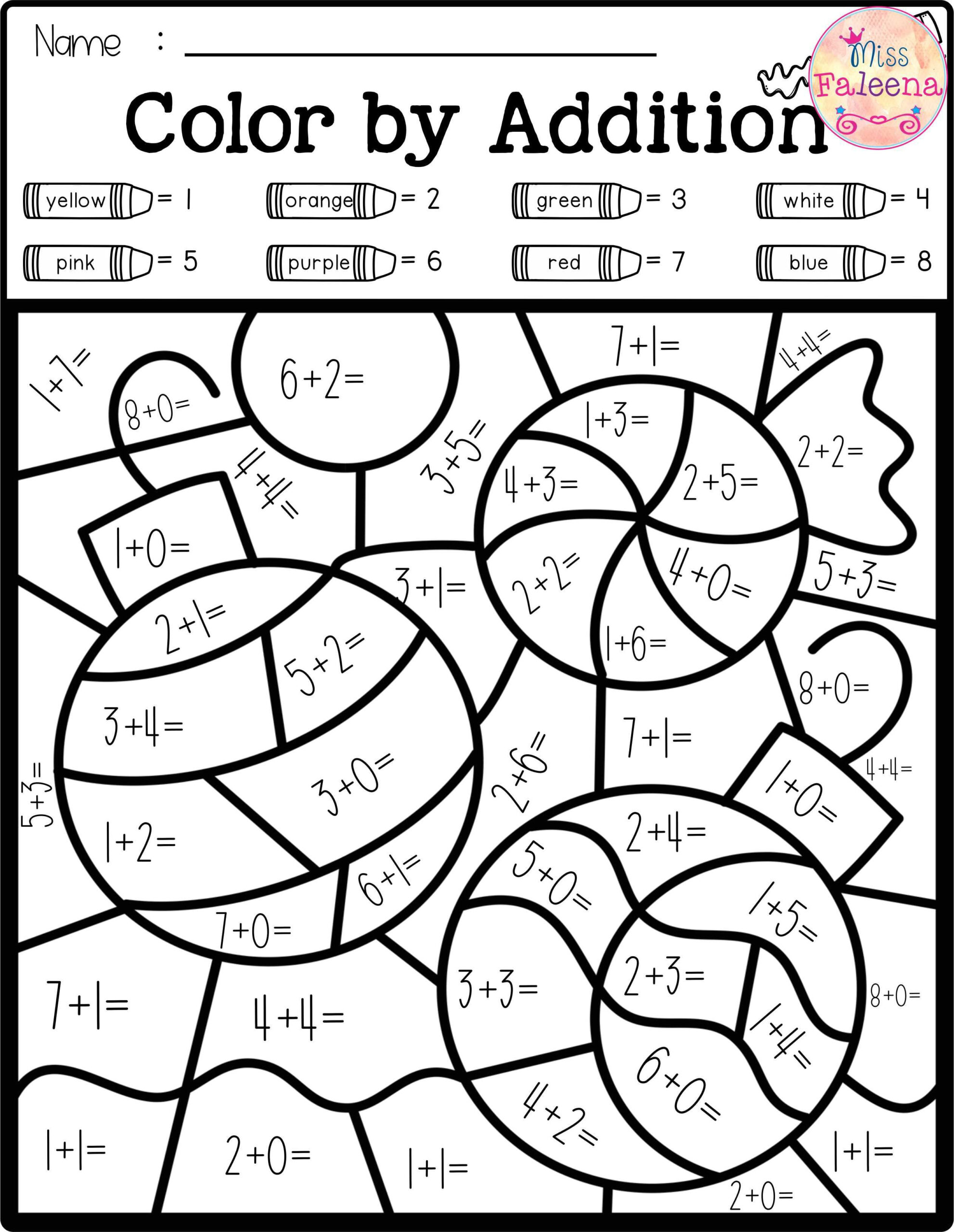 Winter Colorcode – Math (Colornumber, Addition in Free Printable Math Coloring Worksheets For 2Nd Grade