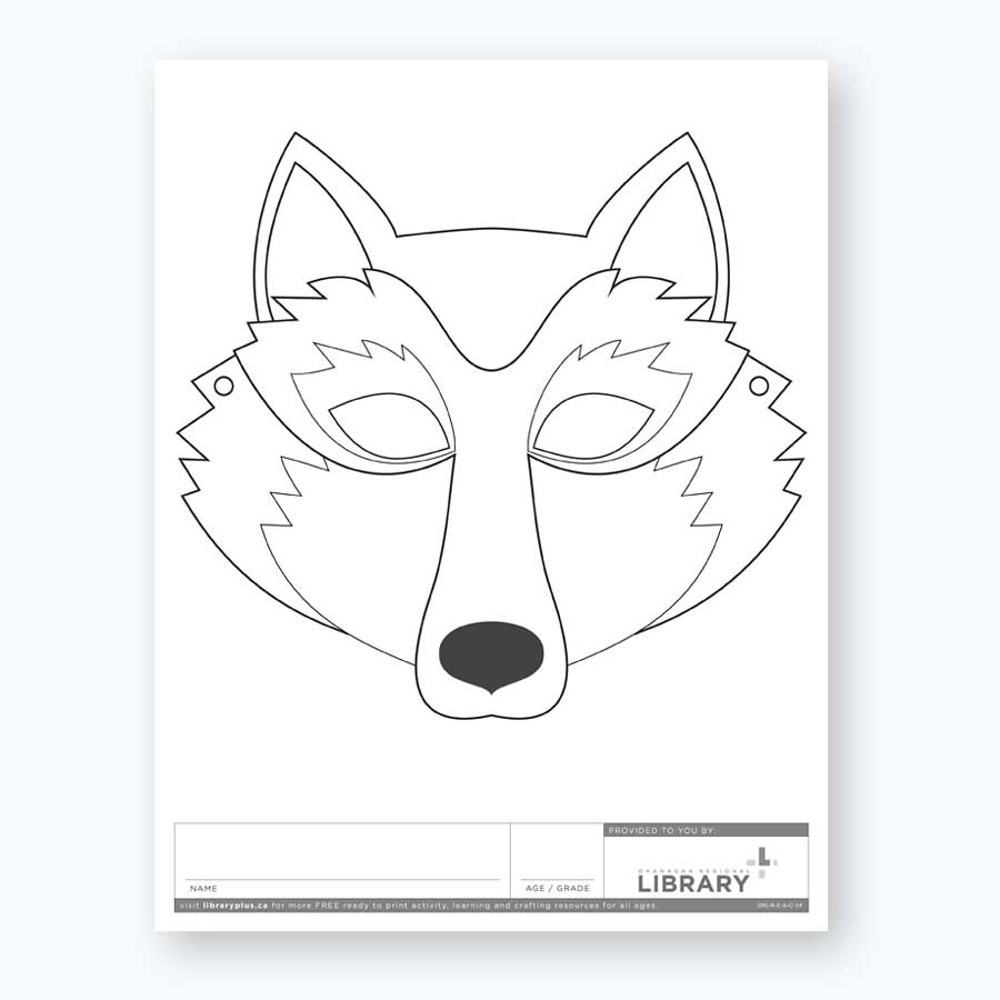 Wolf Mask – Library Plus throughout Free Printable Wolf Face Mask