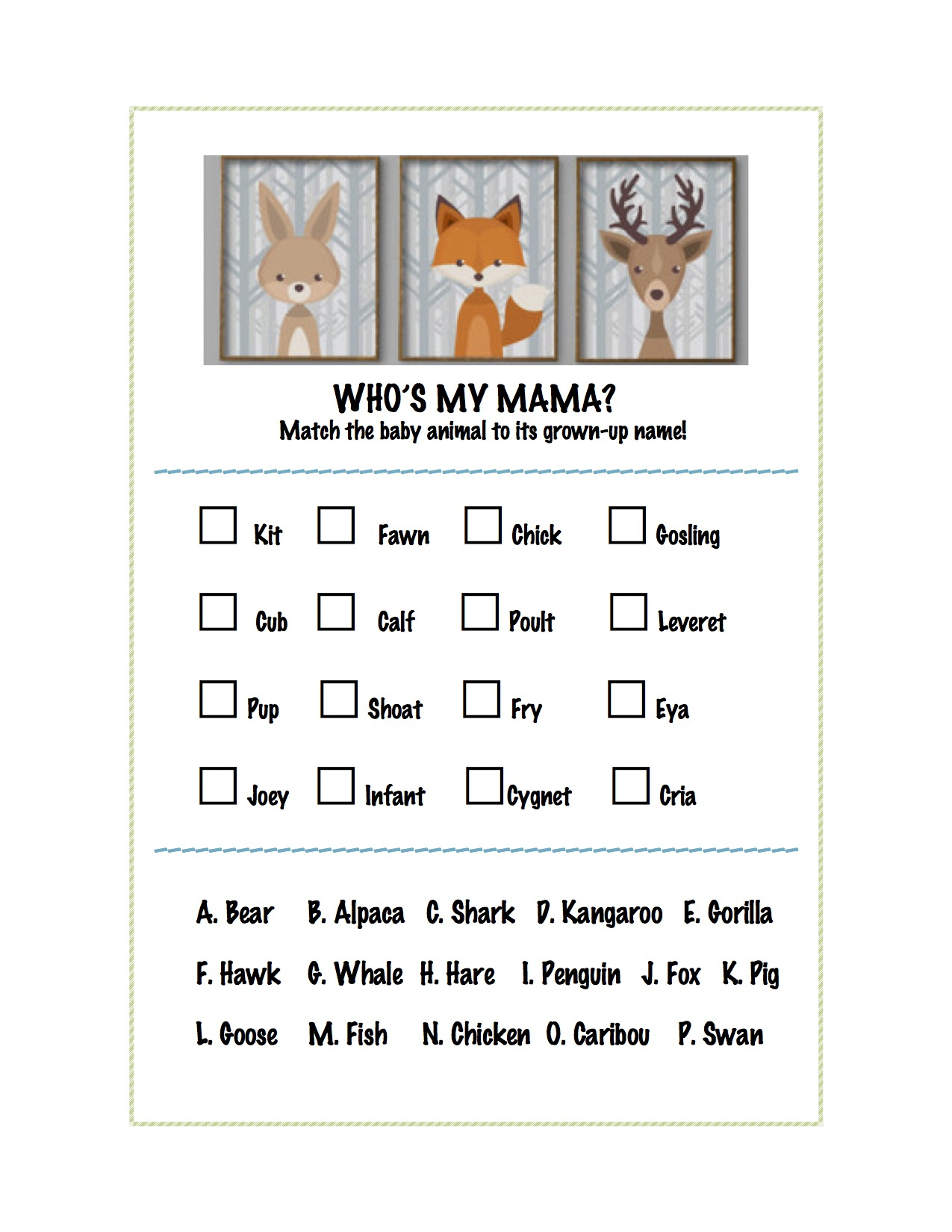 Woodland Creatures Baby Shower - A Love Letter To Food regarding Woodland Baby Shower Games Free Printables