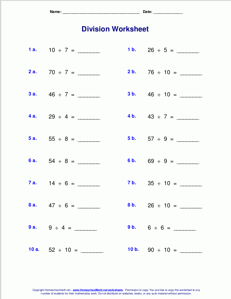 Worksheets For Division With Remainders with regard to Free Printable Long Division Worksheets 5Th Grade