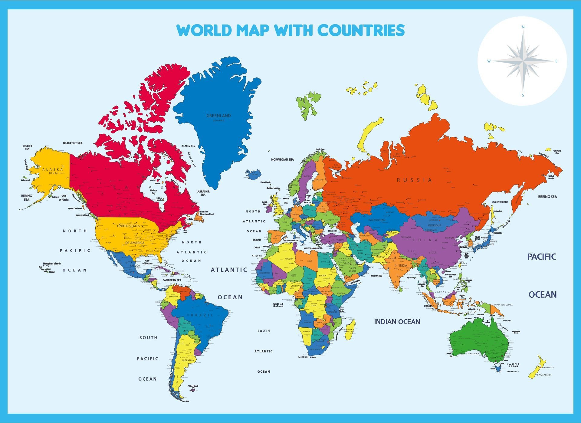 World Map Printable A4 Size | Printablee | World Map Printable in Free Printable World Map With Countries Labeled