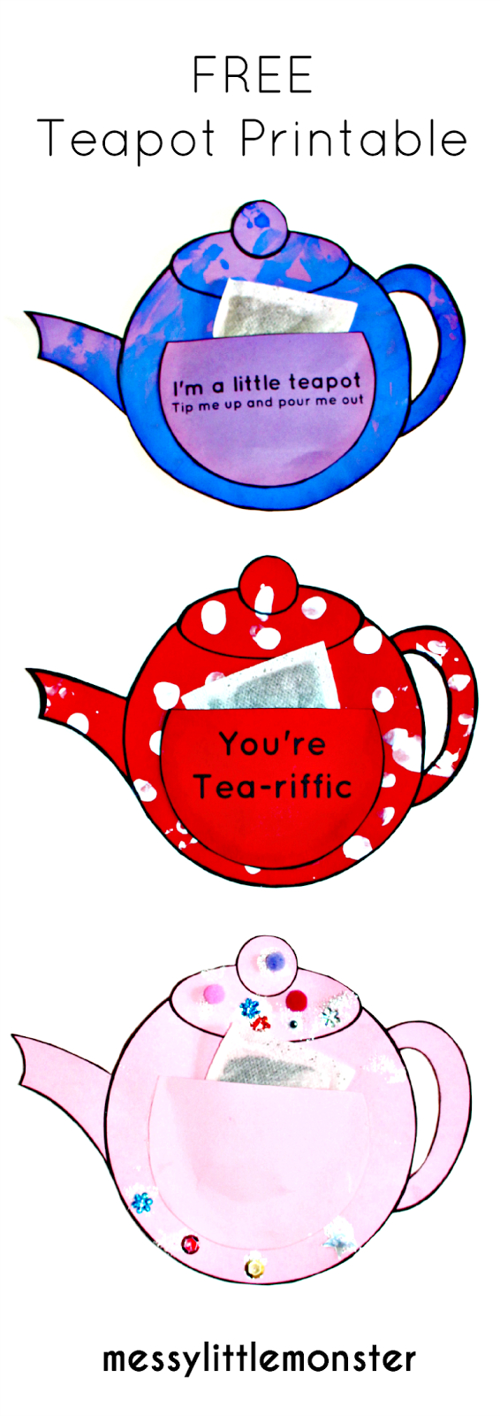 You&amp;#039;Re Tea-Riffic Teapot Craft - Free Printable Teapot Template with regard to Free Teapot Printable