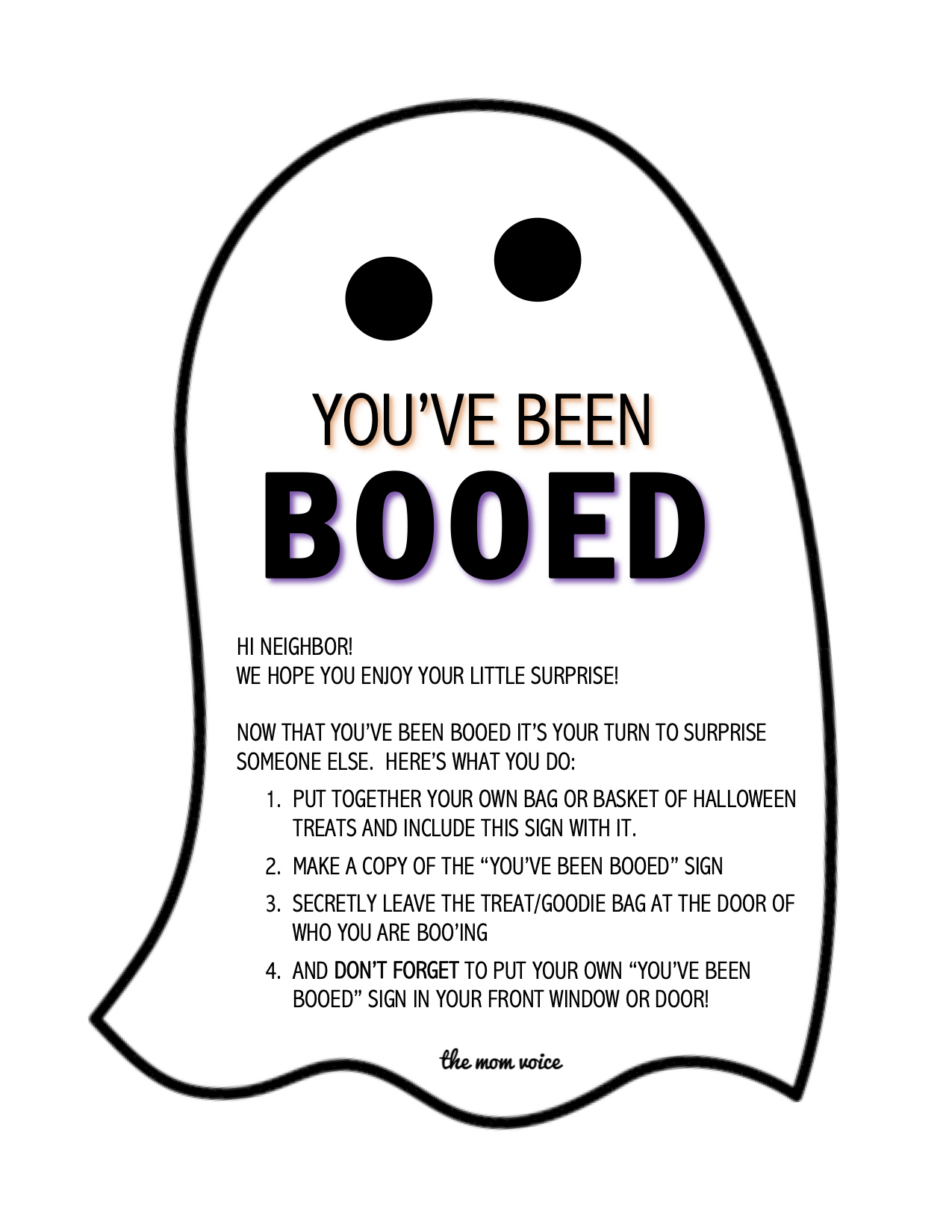 You&amp;#039;Ve Been Booed Free Download | The Mom Voice intended for We Ve Been Booed Free Printable