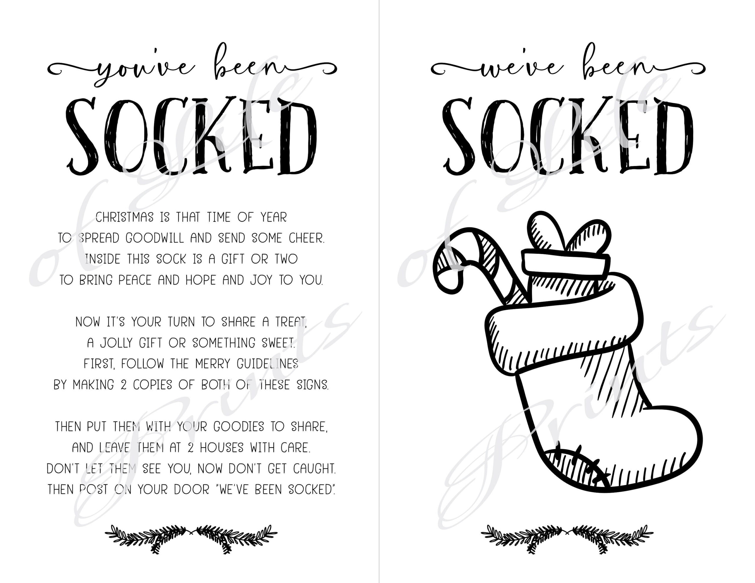 You&amp;#039;Ve Been Socked. Instant Download Printable. Christmas Stocking within You Ve Been Socked Free Printable