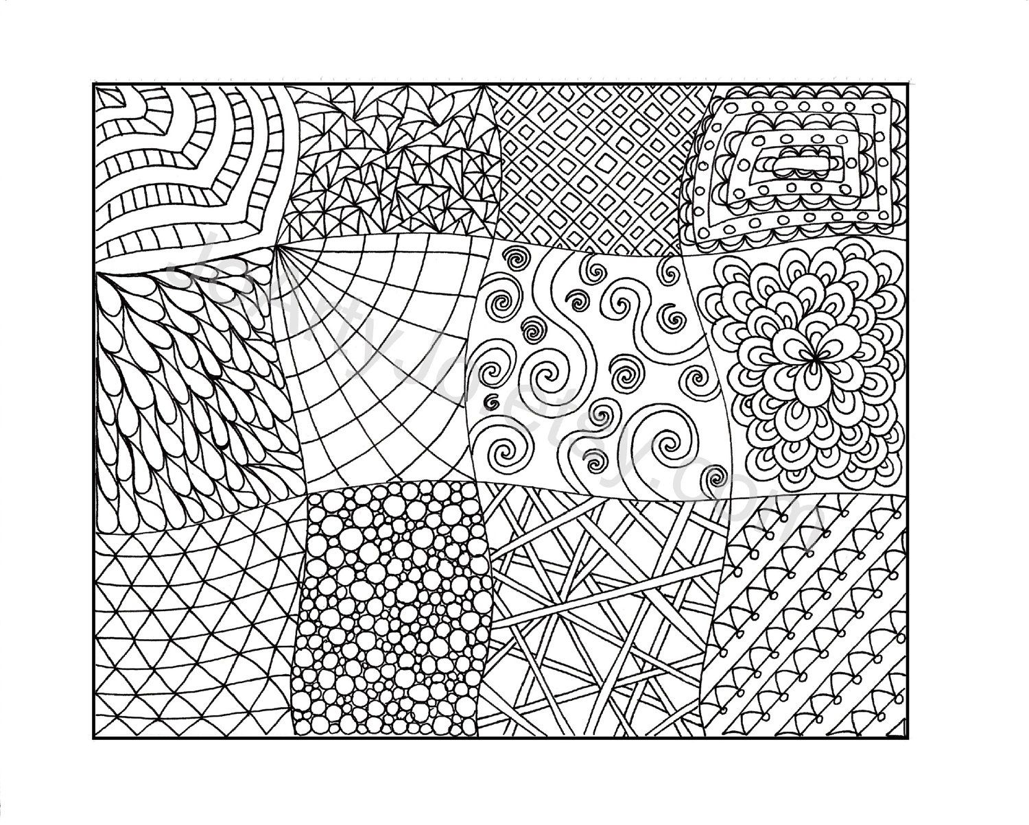 Zendoodle Coloring Page, Printable Pdf, Zentangle Inspired Page 11 in Free Printable Zen Coloring Pages