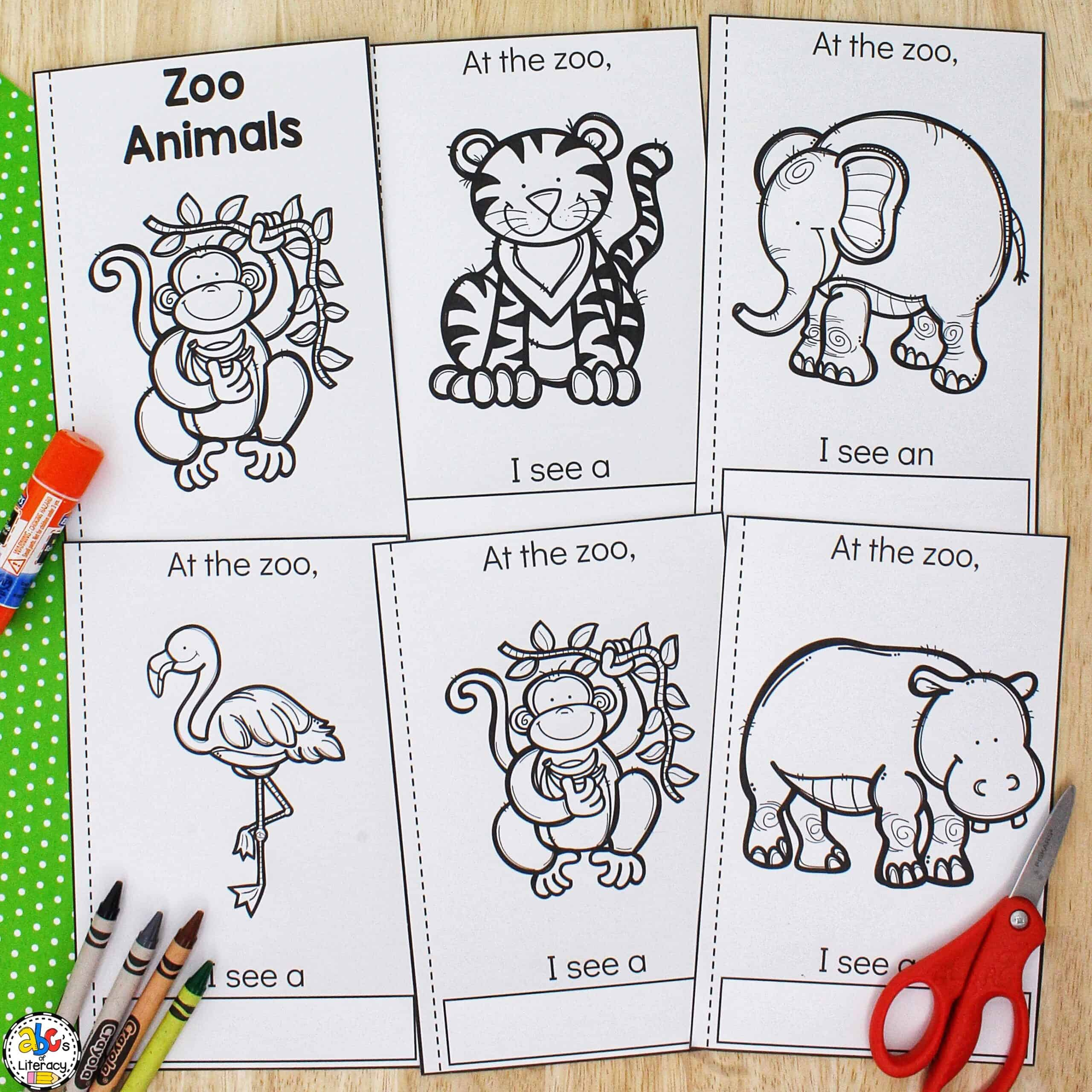 Zoo Animals Cut &amp;amp; Paste Book: Printable Book For Kids intended for Free Printable Books For Kindergarten